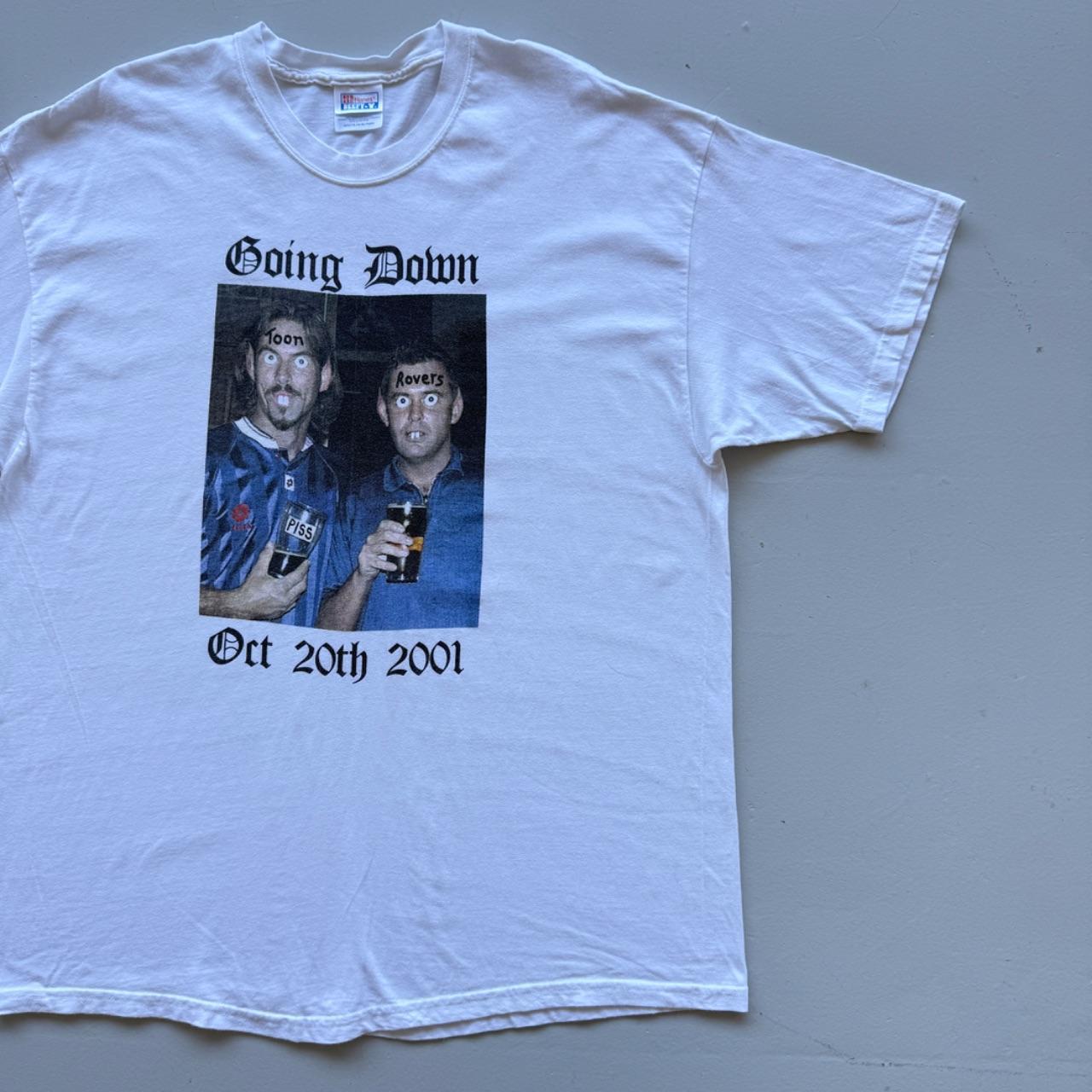 White Newcastle Stag 00s Vintage Graphic T-Shirt - Large