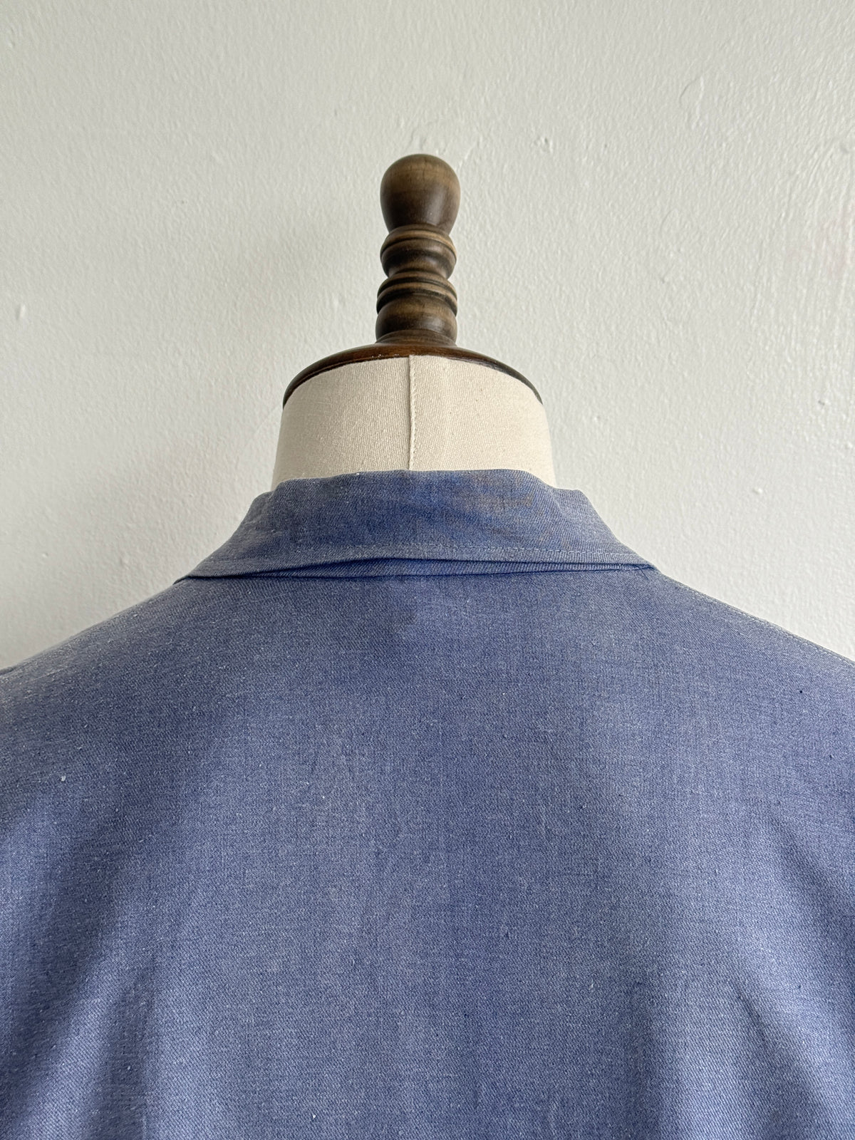 Blue French 1970's Vintage Workwear Chore Jacket Ghost Pocket CH388 - Medium