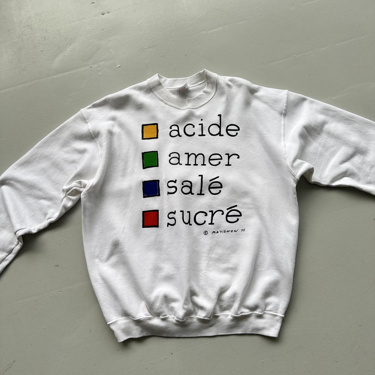 White French Sour Bitter Salty Sweet Cooking 90’s Vintage Graphic Sweatshirt - XL