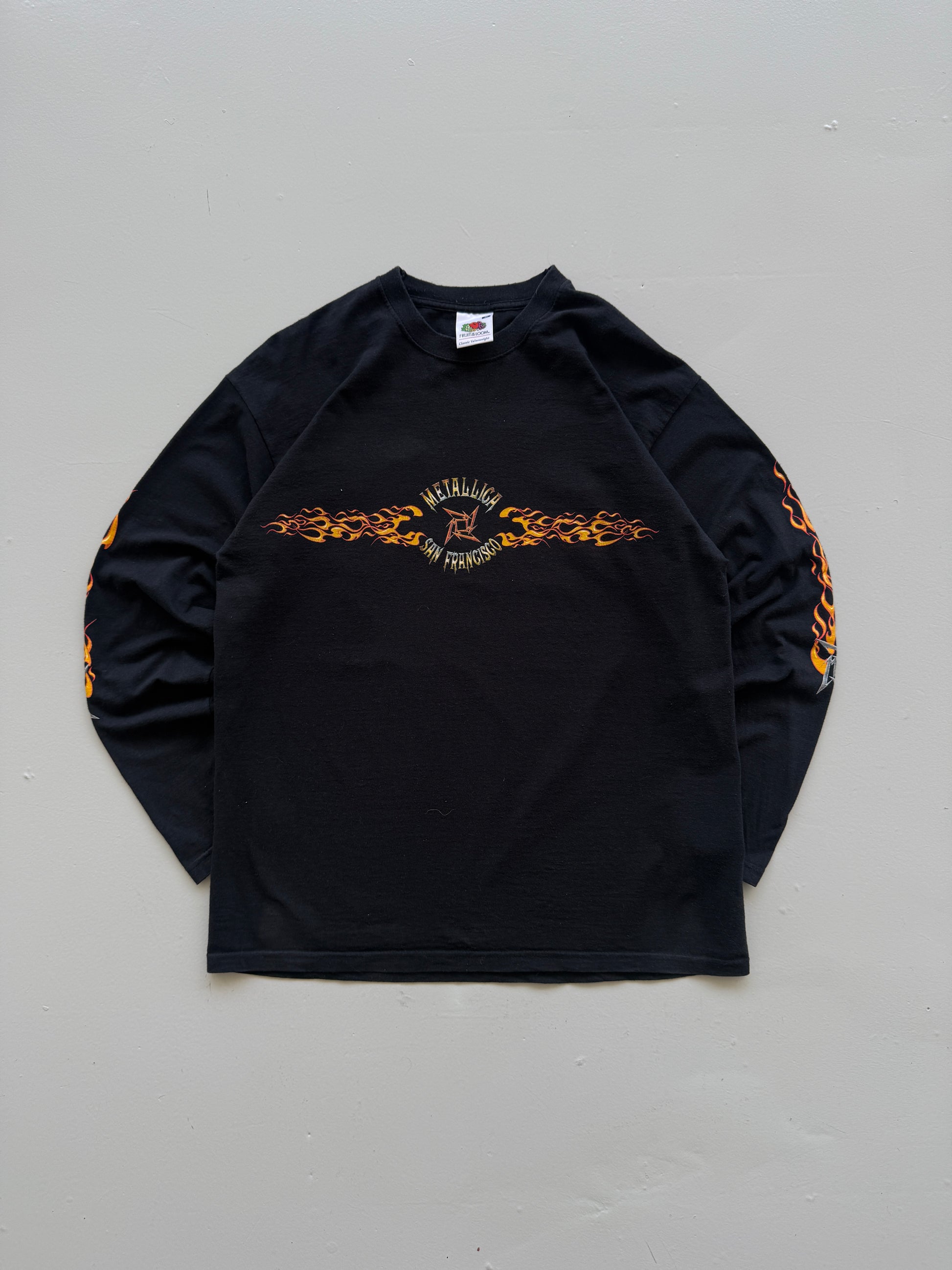 Black Metallica 00's Vintage Long Sleeve Graphic Band T-Shirt - Medium
