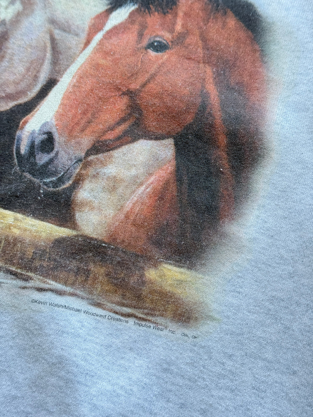 Three Horses Graphic 90's Vintage Sweatshirt - Small