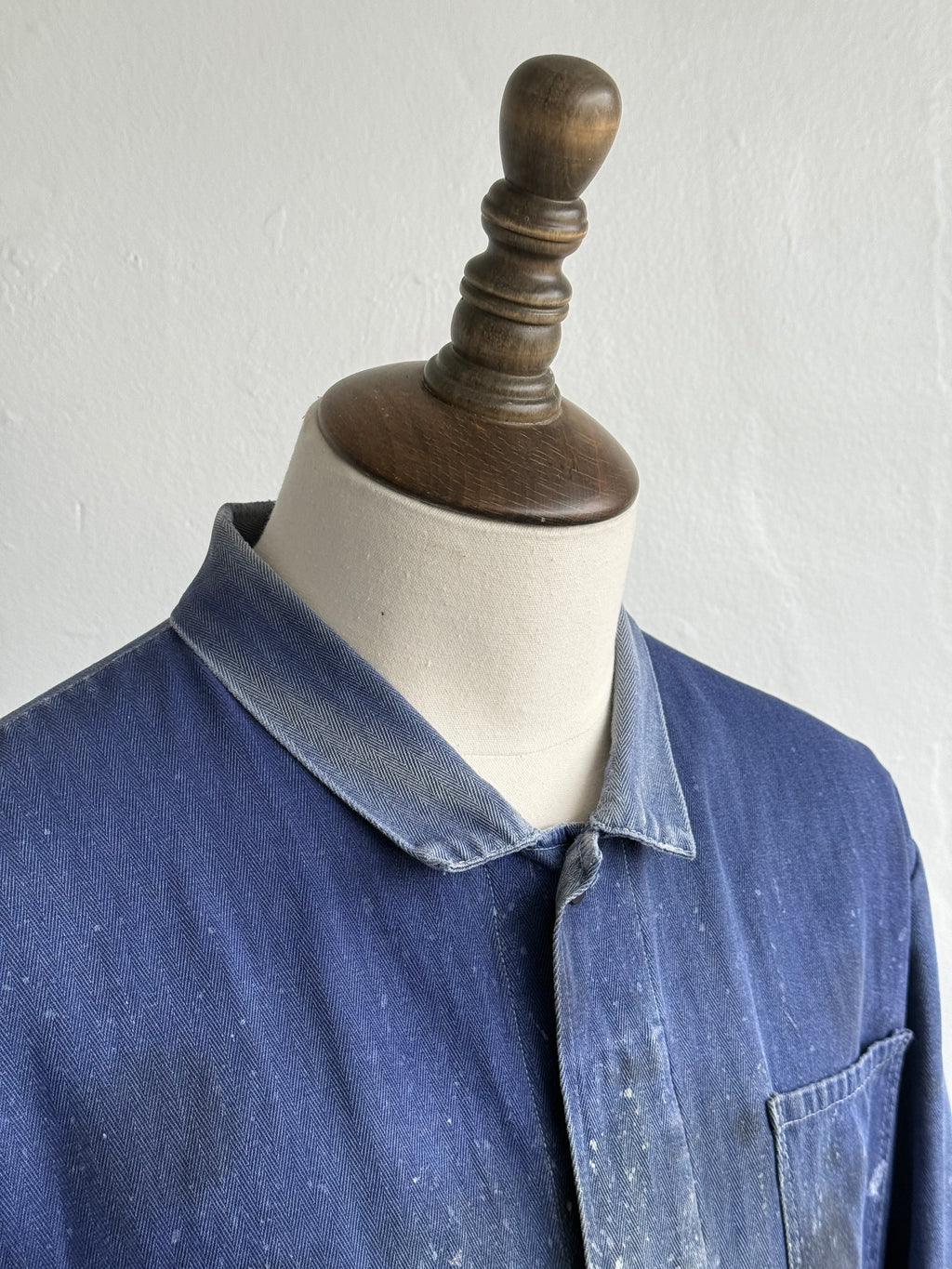 Thrashed Blue French Vintage Workwear Chore Jacket CH371 - XL