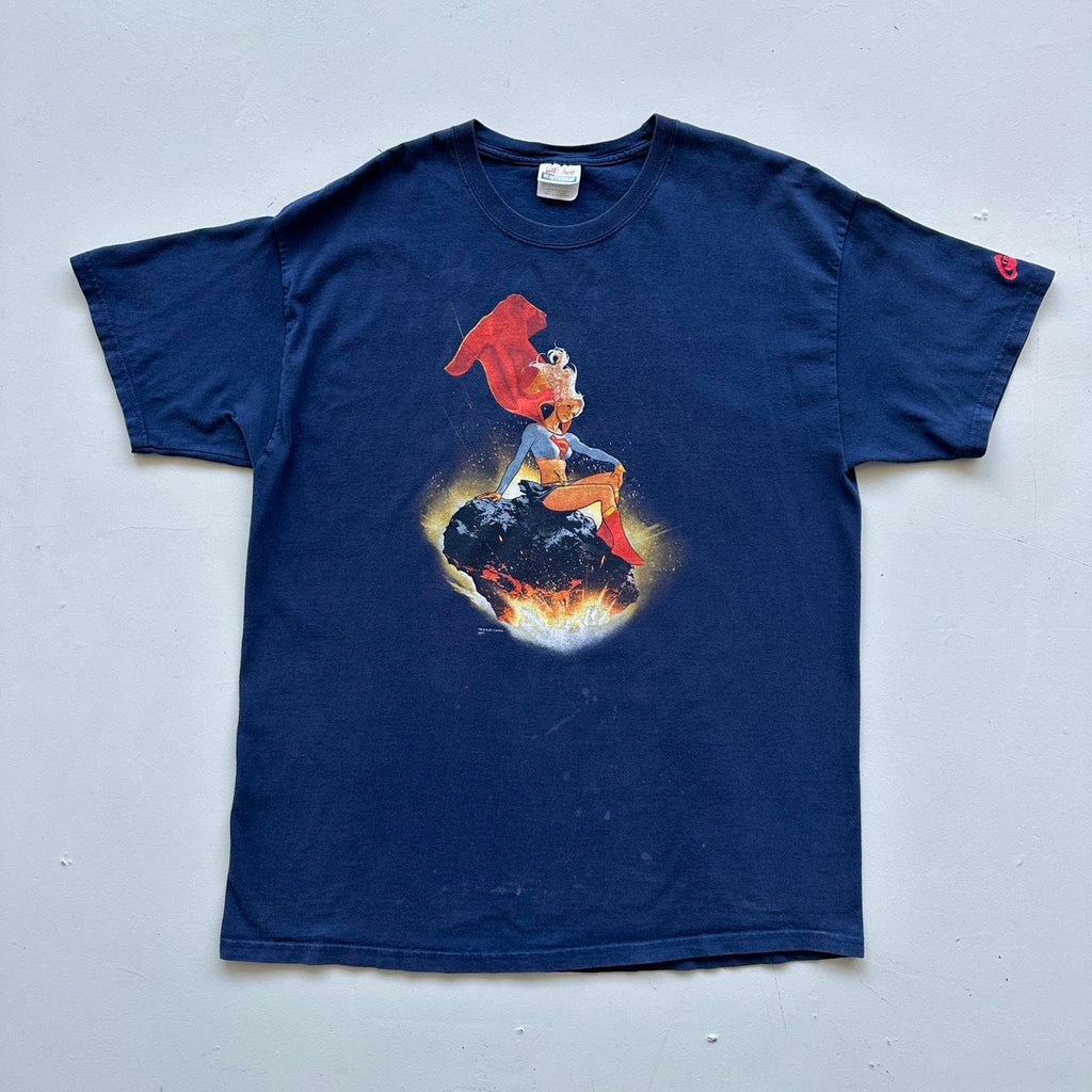 Navy Super Woman 00s Vintage T-shirt - XL