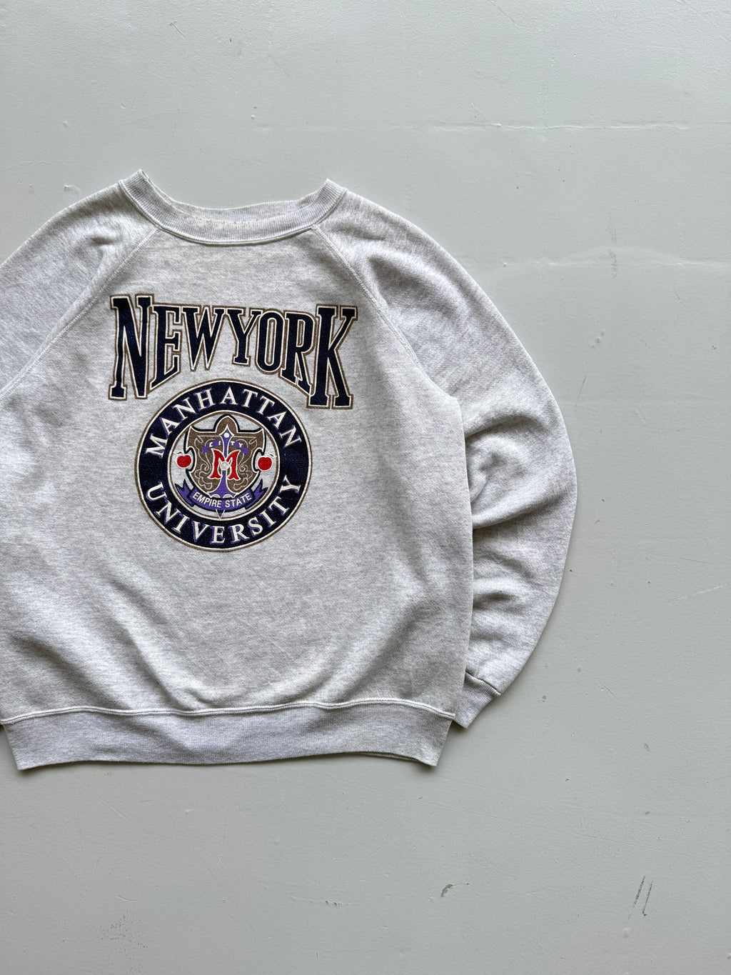 Grey New York 90's Vintage Graphic Tourist Sweatshirt Jumper - Small