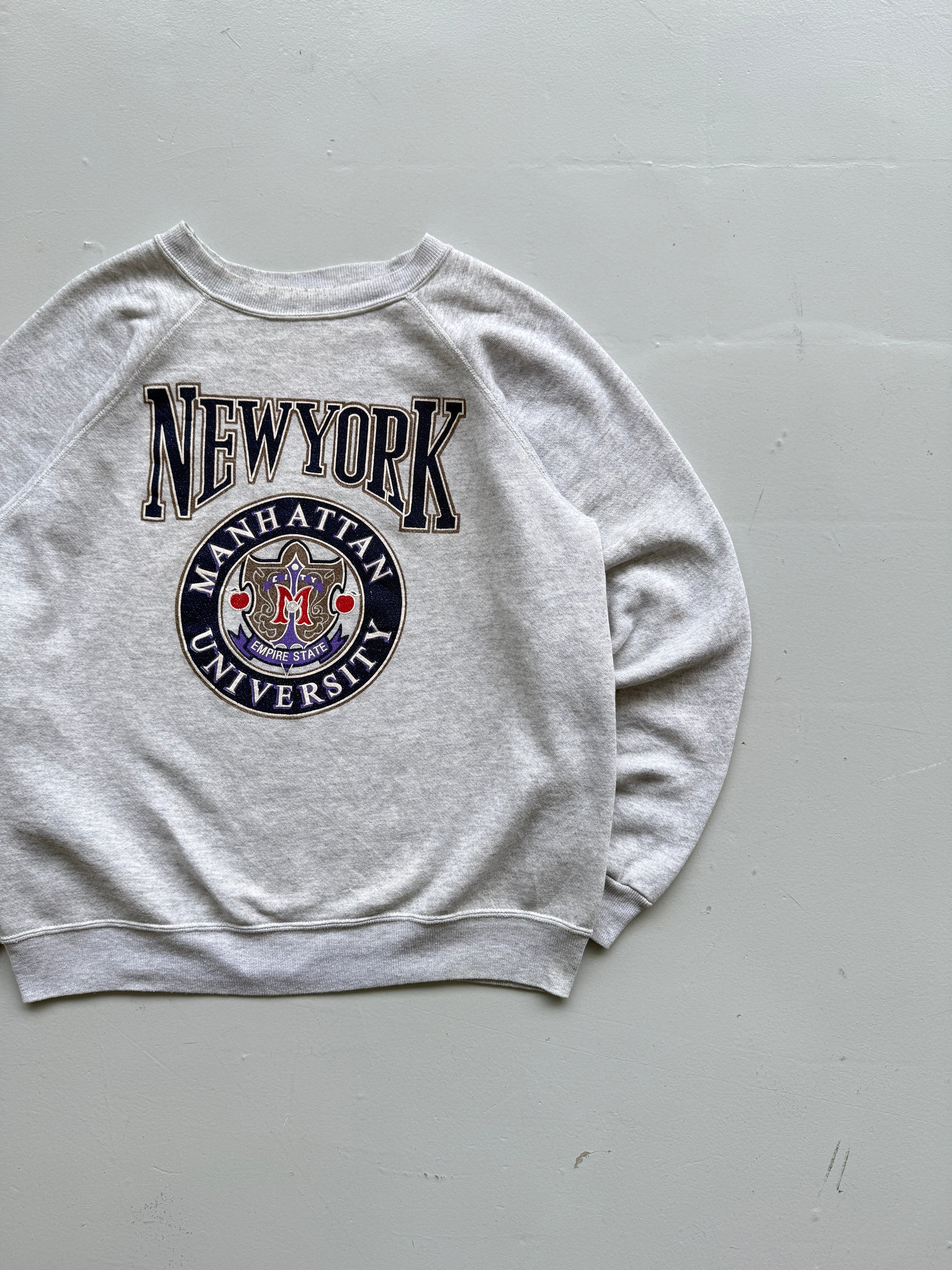 Grey New York 90's Vintage Graphic Tourist Sweatshirt Jumper - Small