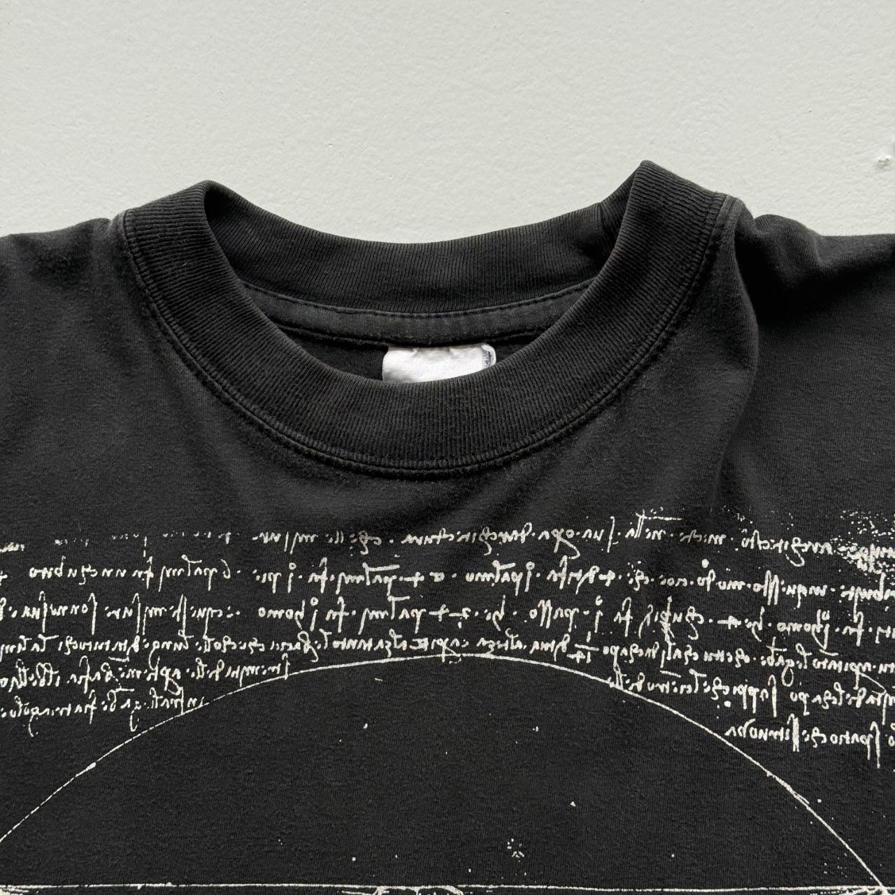Black DaVinci Vitruvian Man 90s Vintage T-shirt - Large
