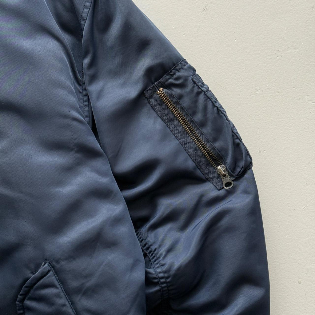 Navy Blue 80’s Vintage Bomber Jacket - XL