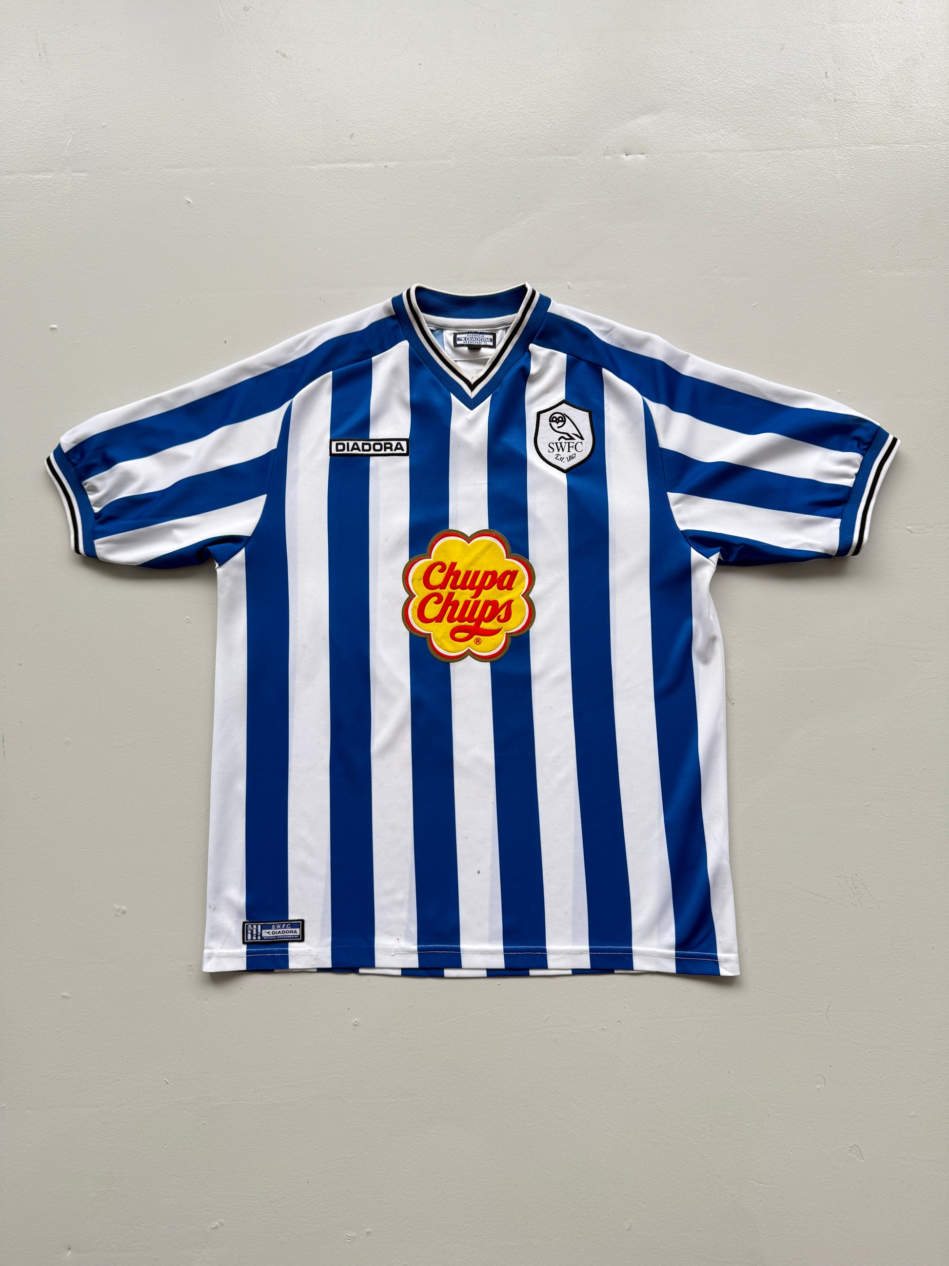 Diadora Sheffield Wednesday Chupa Chups 00's Vintage Football Shirt #18 - Large