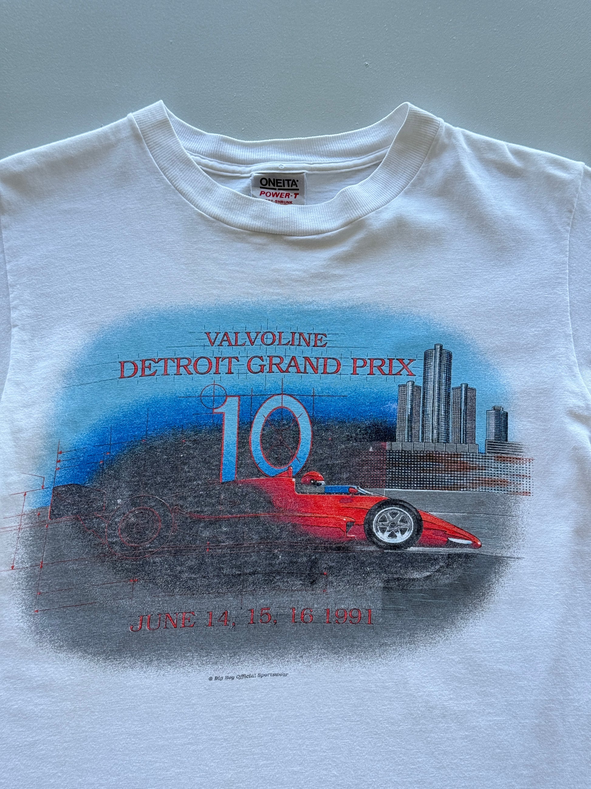 Oneita Valvoline Detroit Grand Prix 1991 Vintage Single Stitch T-Shirt -XS/Small