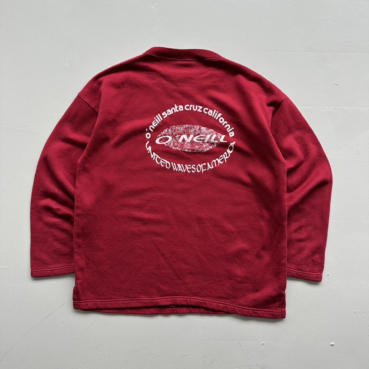 Burgundy O’neill Surf Competition 90’s Vintage Graphic Sweatshirt - Large
