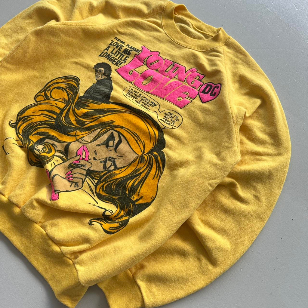 Yellow Young Love DC 1984 80’s Sweatshirt - Medium