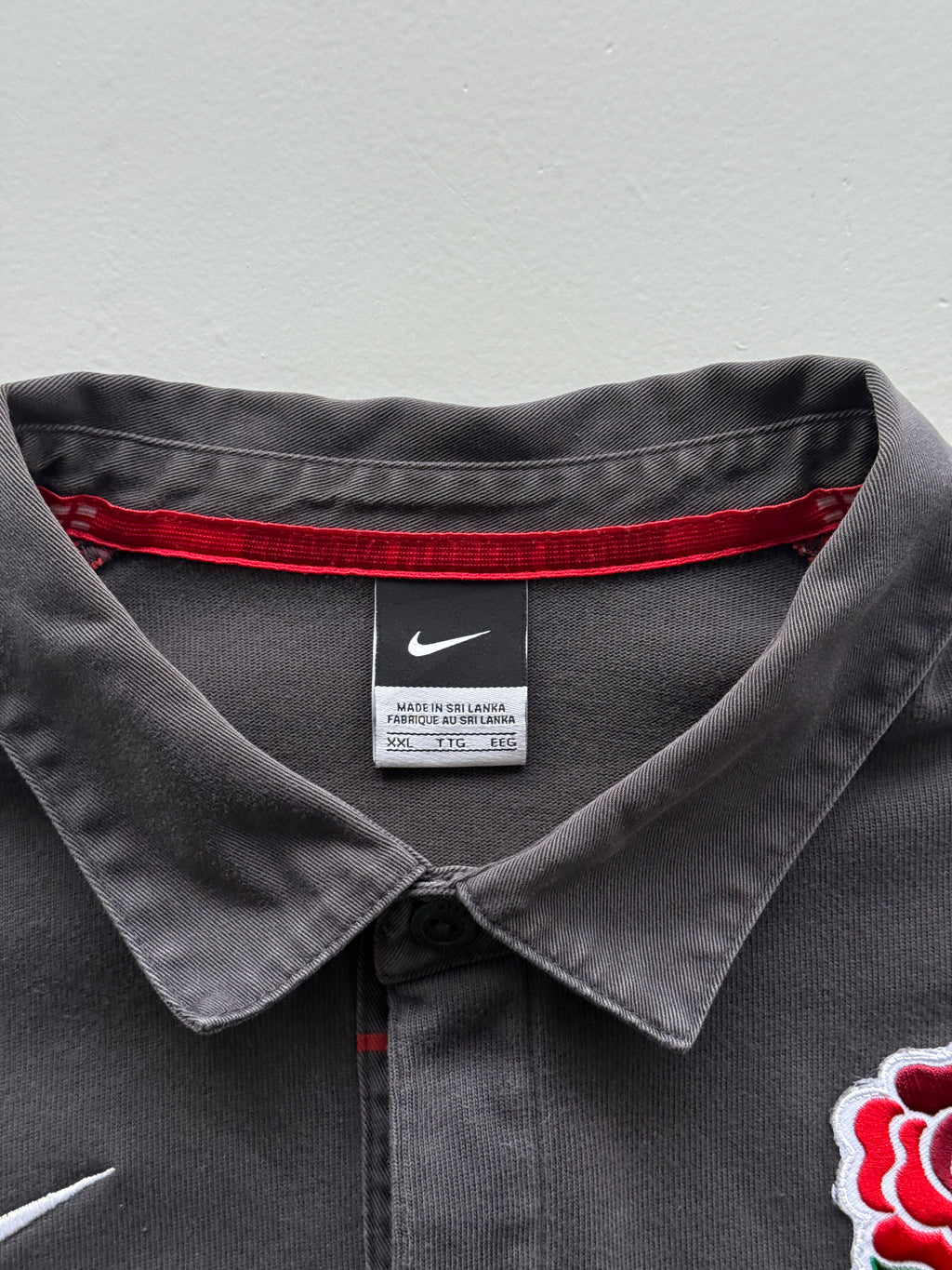 Nike England O2 03/04 Away Long Sleeve Rugby Polo Jersey - XL