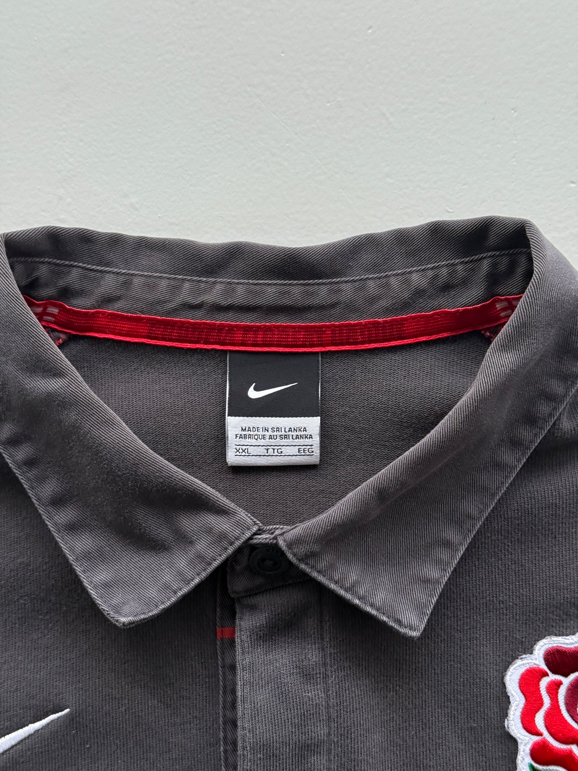 Nike England O2 03/04 Away Long Sleeve Rugby Polo Jersey - XL