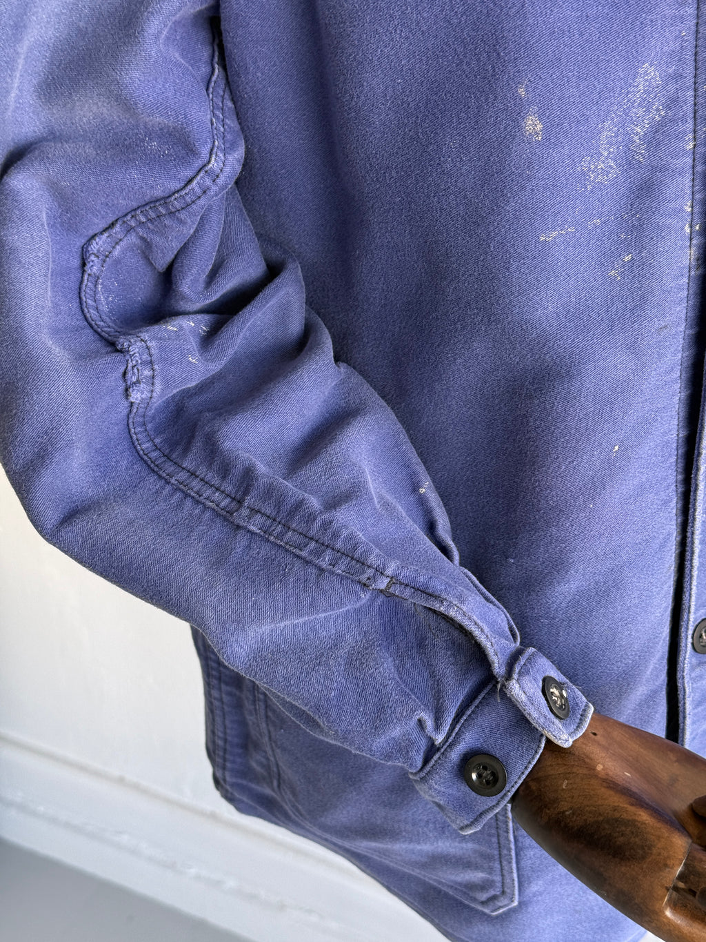 Faded Blue French 1960s Vintage Workwear Chore Jacket CH475 - Medium