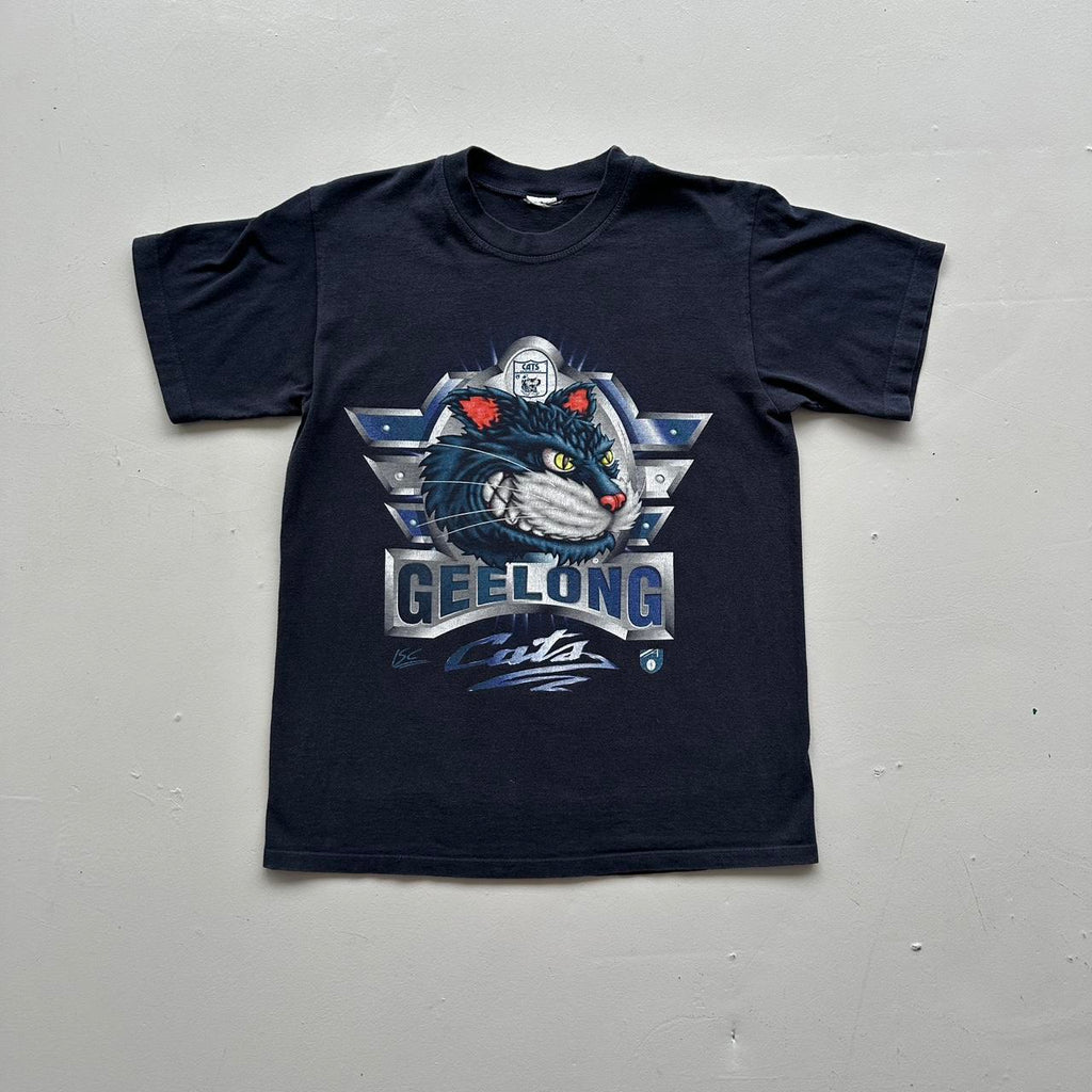 Gelong Cats Navy Blue 90s Vintage T-shirt - Medium