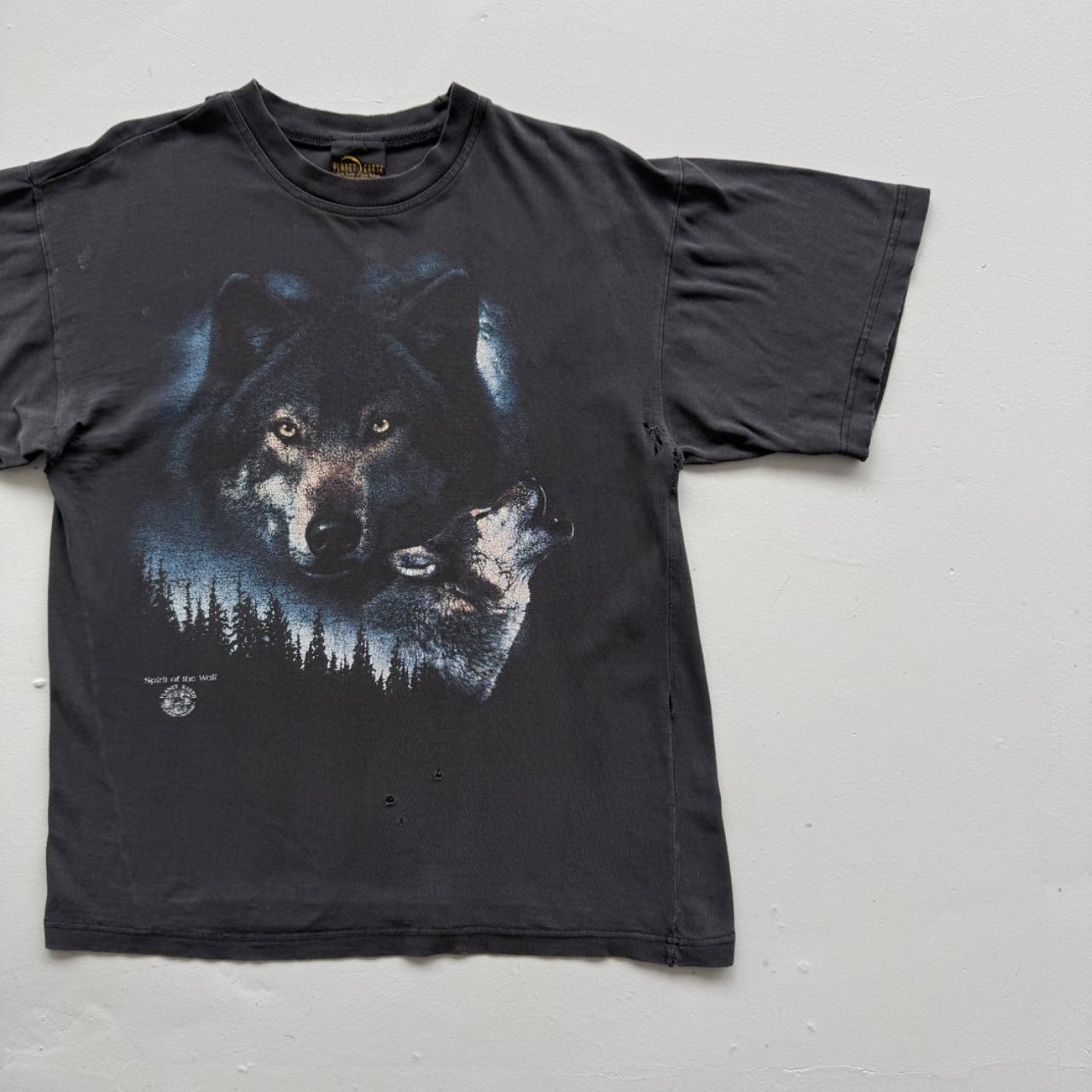 Black Wolf 90s Vintage Graphic T-Shirt - Medium