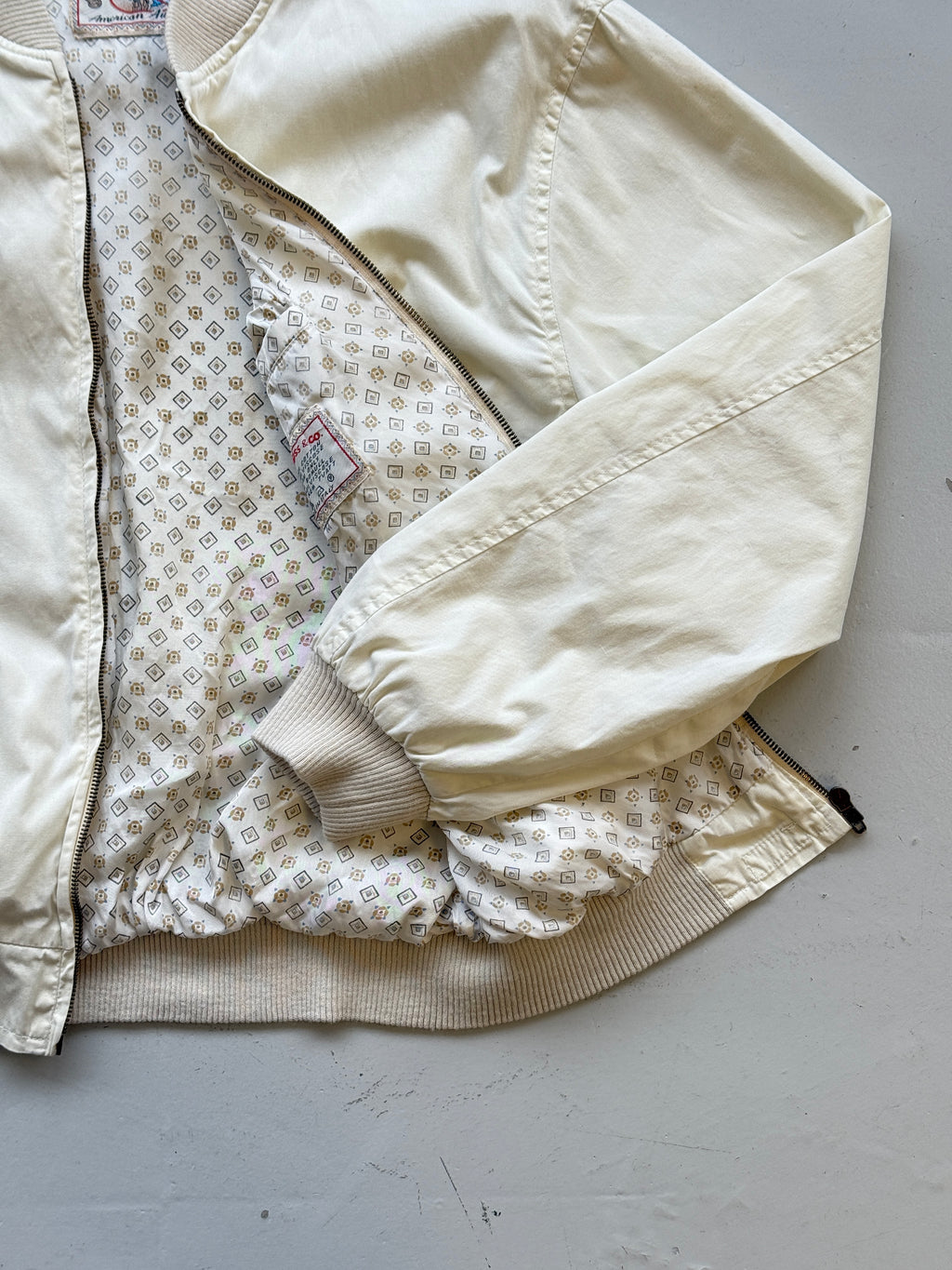 Levi's Cream Vintage Bomber Jacket 90's Lightweight - Small
