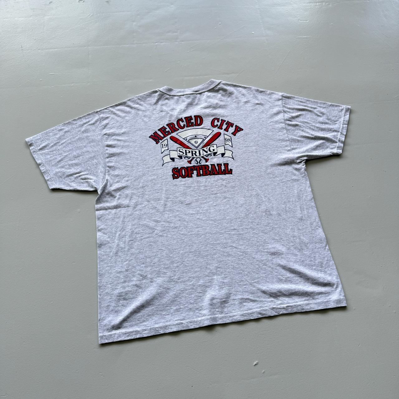 Grey Merced City Softball Vintage 90s T-shirt - XL