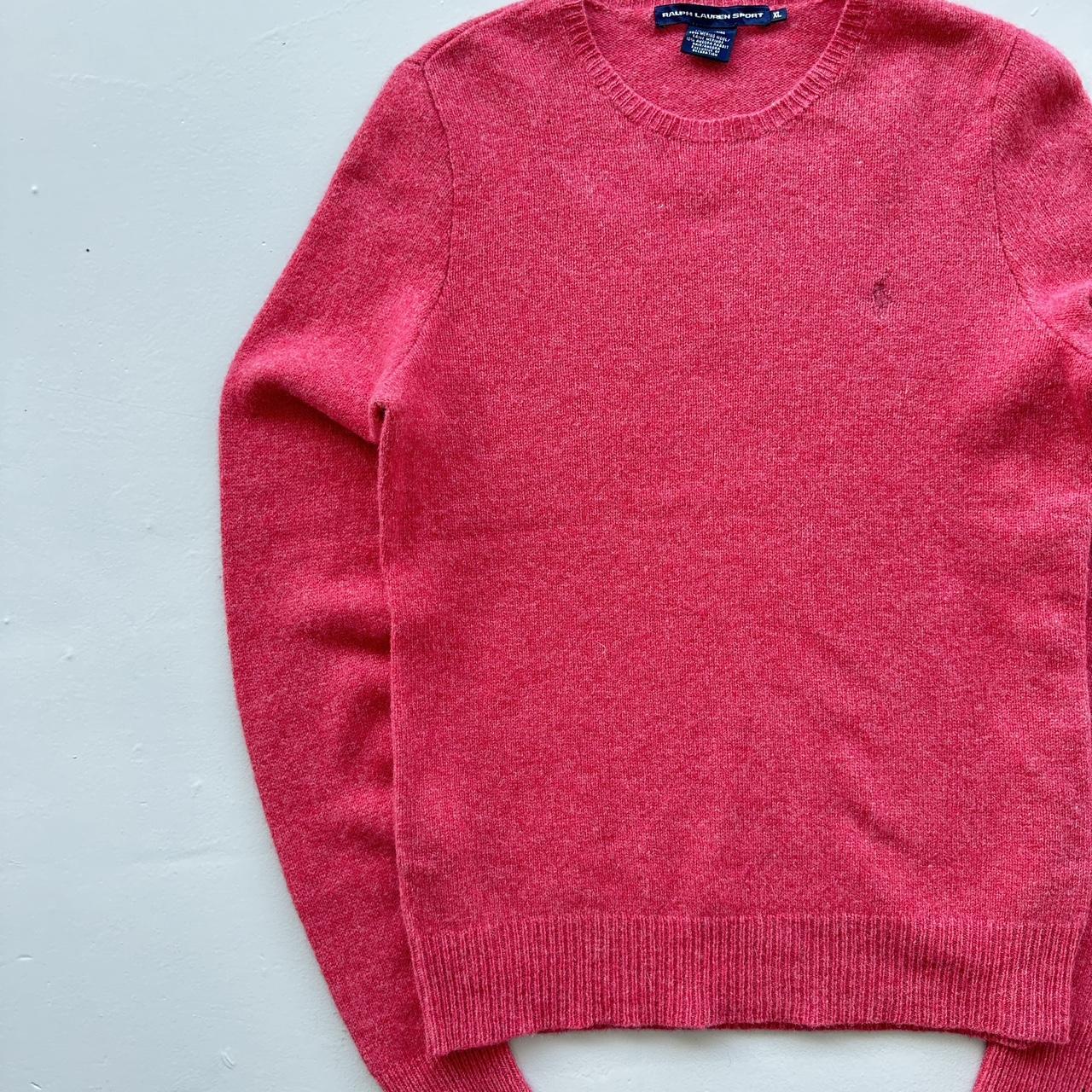 Pink Woollen Polo Ralph Lauren Vintage Crewneck Sweatshirt - Womens Medium Size 10