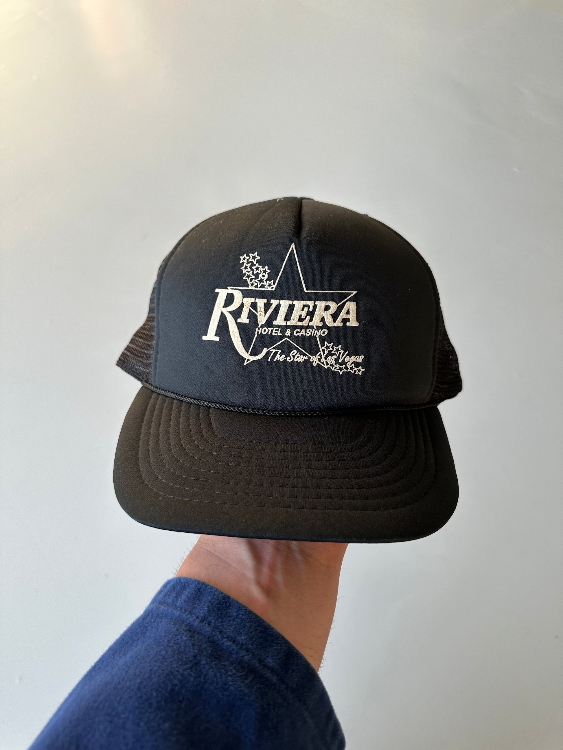 Black Riviera Hotel & Casino Las Vegas Vintage Foam & Mesh SnapBack Trucker Cap