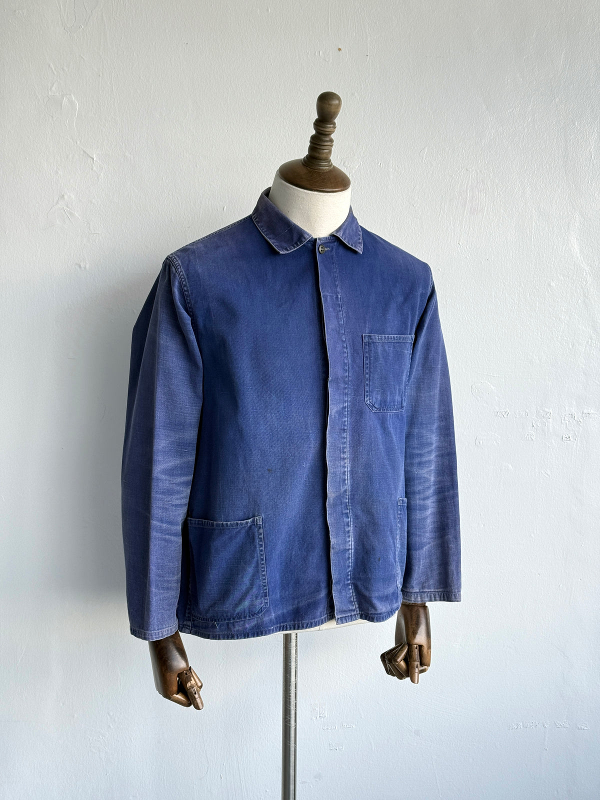 Blue French 1950's/60's Vintage Workwear Chore Jacket CH468 - Small