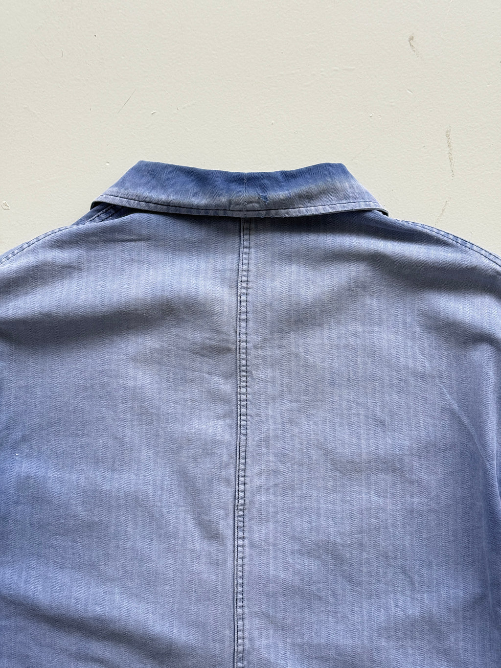 Faded Blue Pionier 70's Herringbone Cotton Vintage Workwear Chore Jacket CH380 -