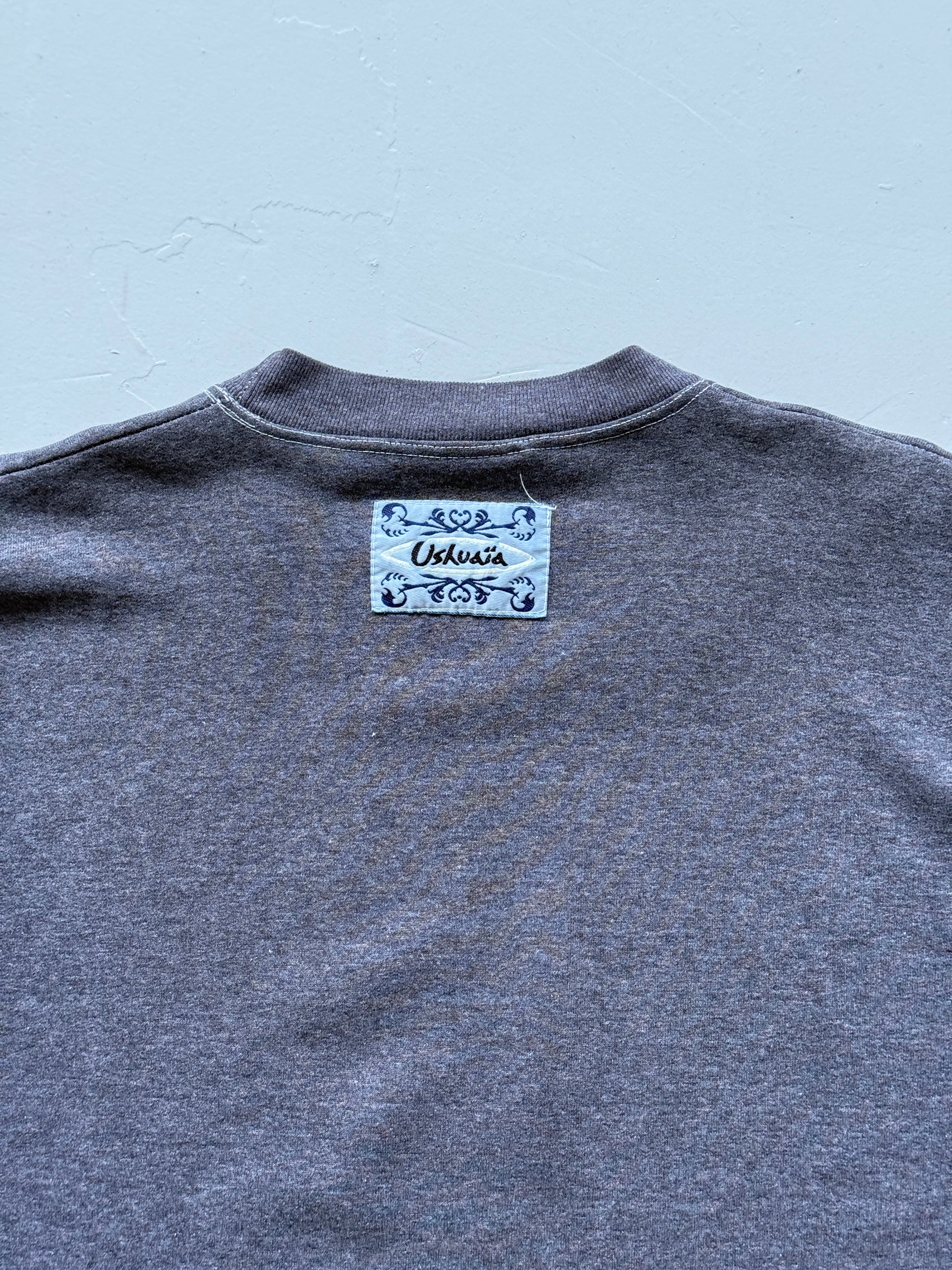 Grey Ushuaia 90's Vintage Surfer Graphic Sweatshirt - Large