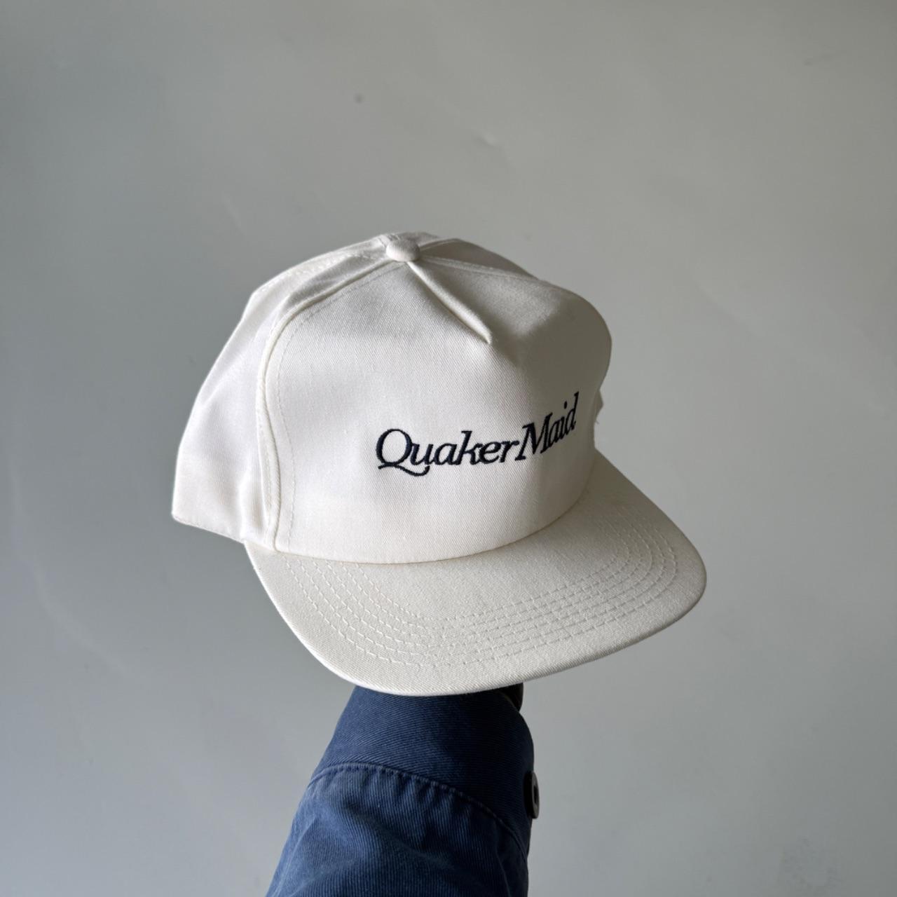 White Quacker Maid Vintage SnapBack Trucker Cap