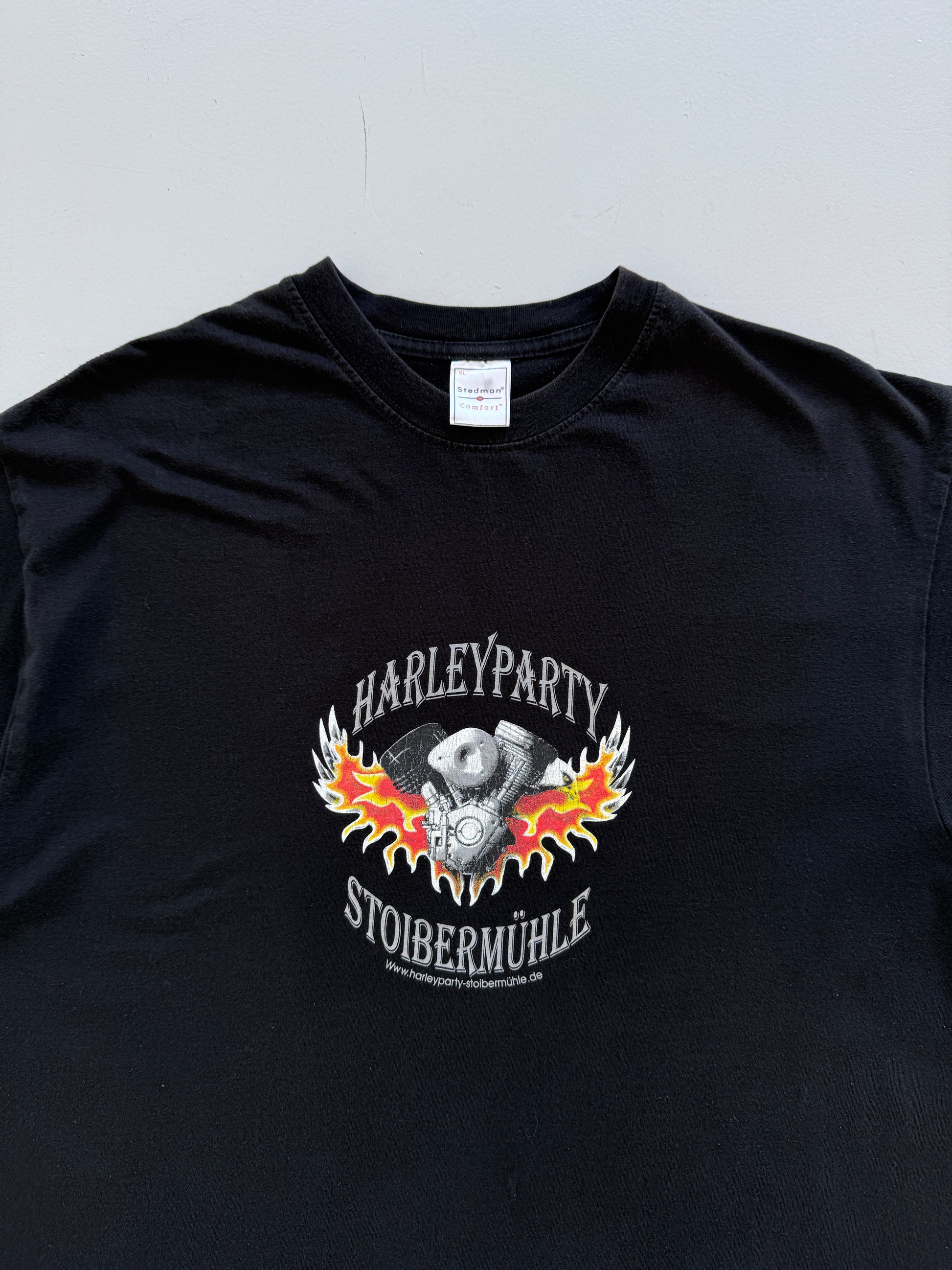 Black Harley Party 00's Vintage Harley Davidson Graphic T-Shirt - Large