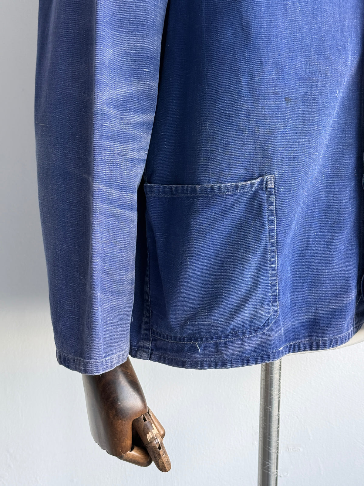Blue French 1950's/60's Vintage Workwear Chore Jacket CH468 - Small