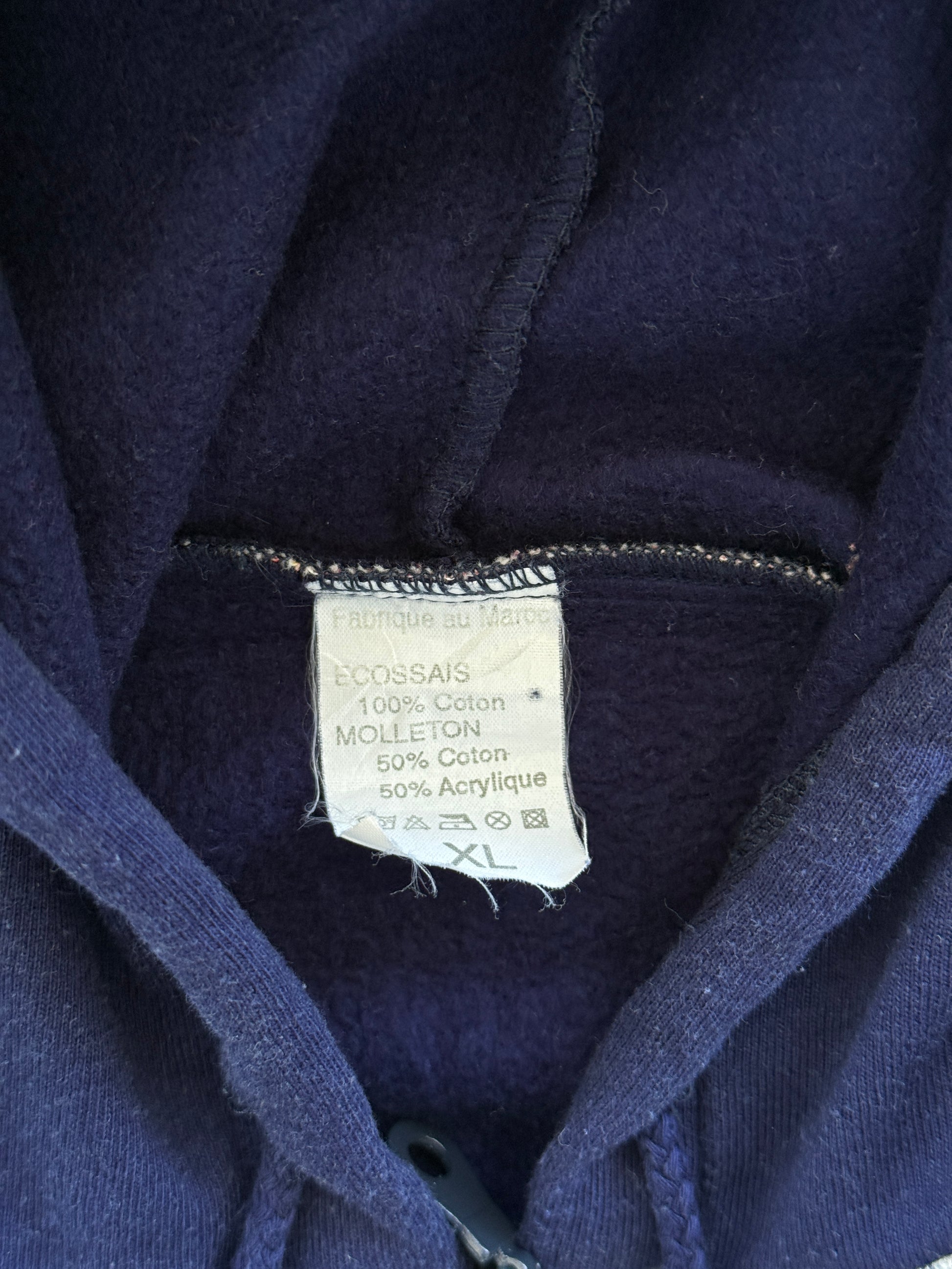 Navy Blue The Mix 90's Vintage Raver Chequered Shirt Hoodie - XL