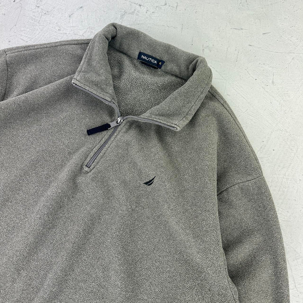 Grey Naurtica Quarter-Zip 90s vintage Fleece - 2XL