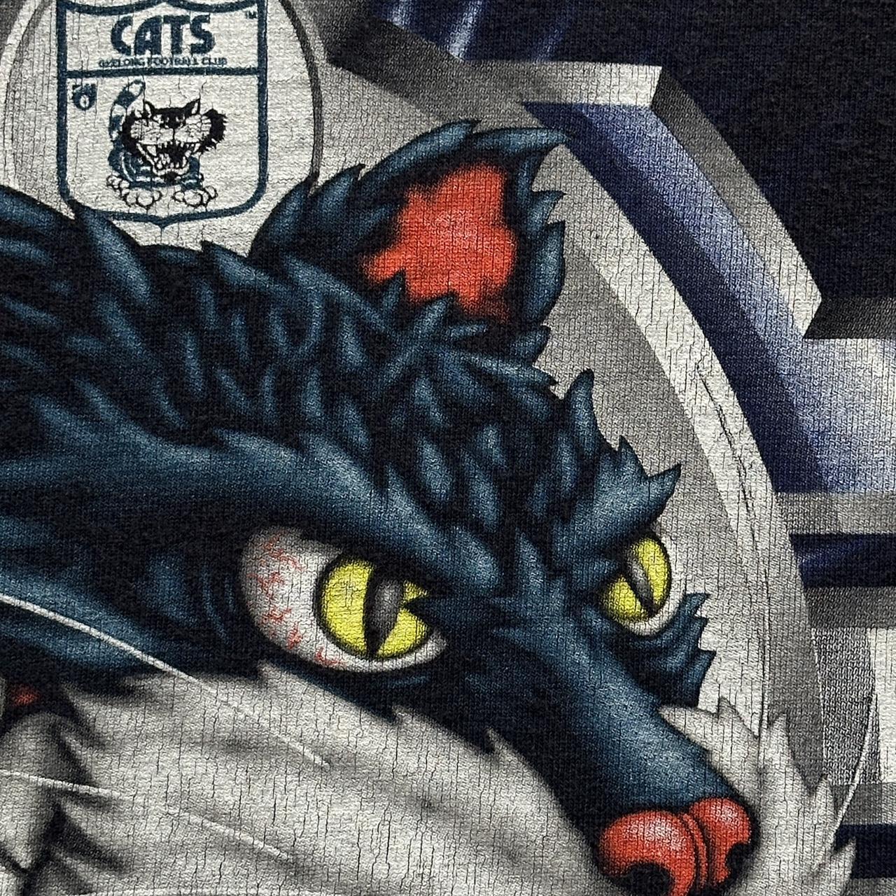 Gelong Cats Navy Blue 90s Vintage T-shirt - Medium