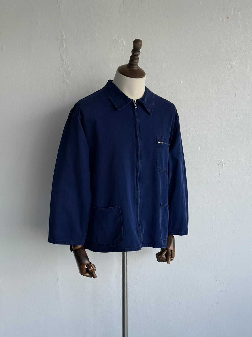 Navy Blue French 80's Vintage Workwear Chore Jacket CH498 - Medium