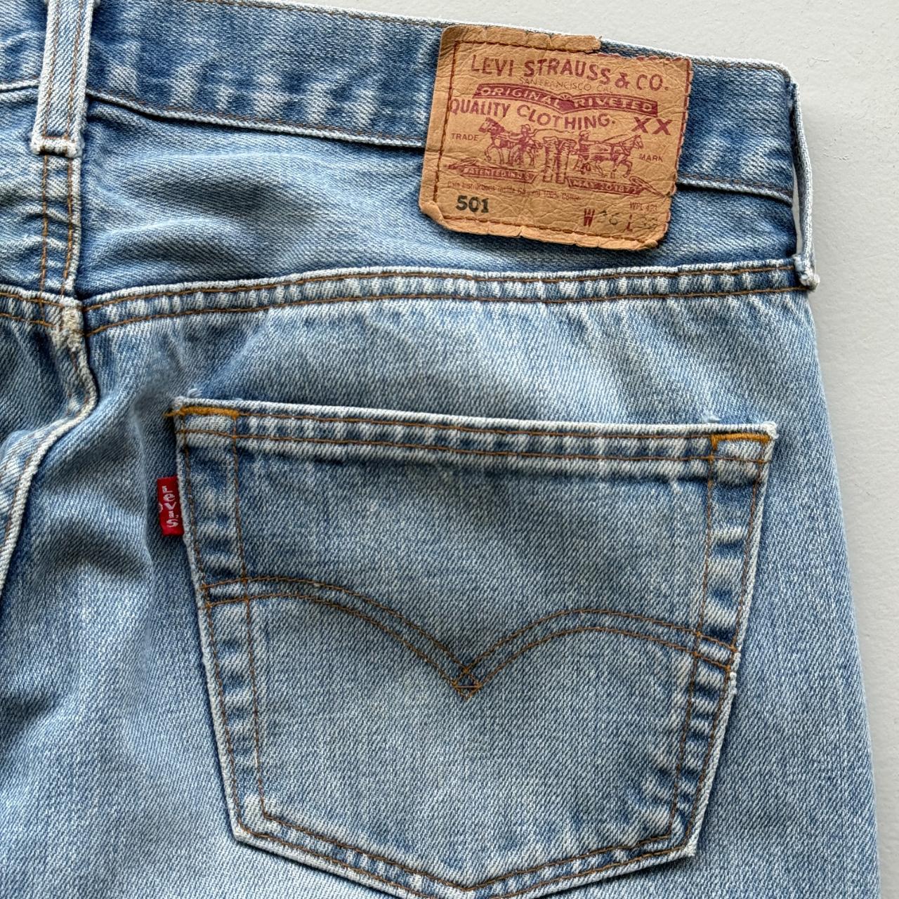 Blue Levi's 501 Denim Straight Leg 90's Vintage Jeans - 34” x 30”