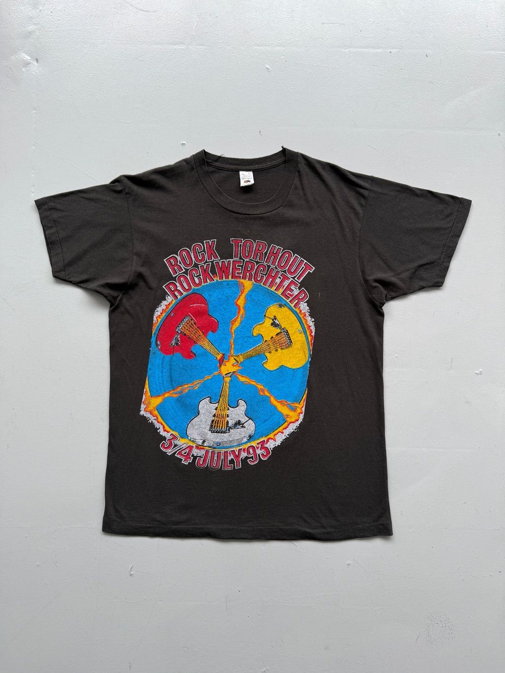 Faded Black German Rock 90's Vintage Metallica Sonic Youth T-Shirt - Medium