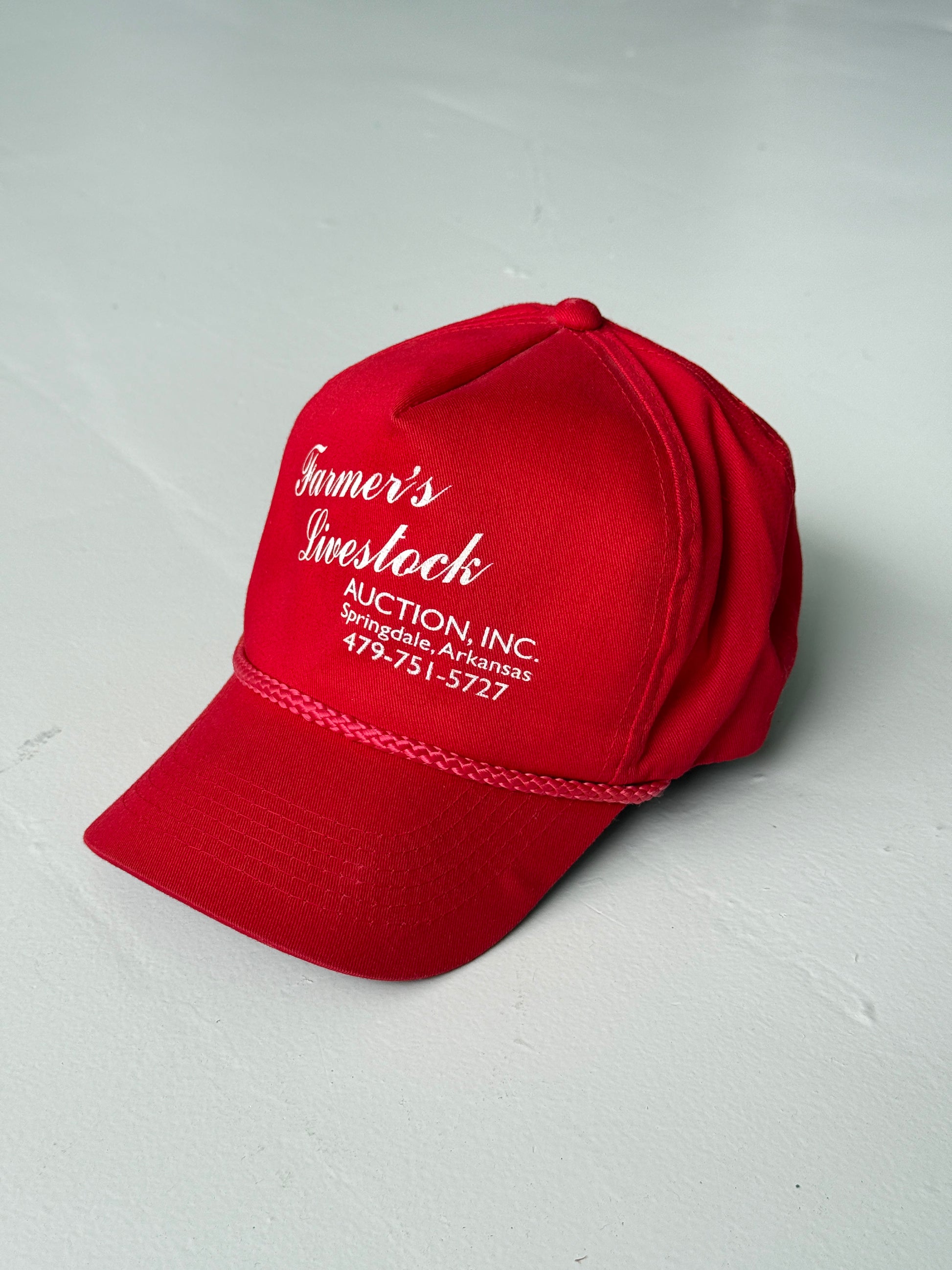 Red Farmers Livestock Vintage Cotton SnapBack Trucker Cap