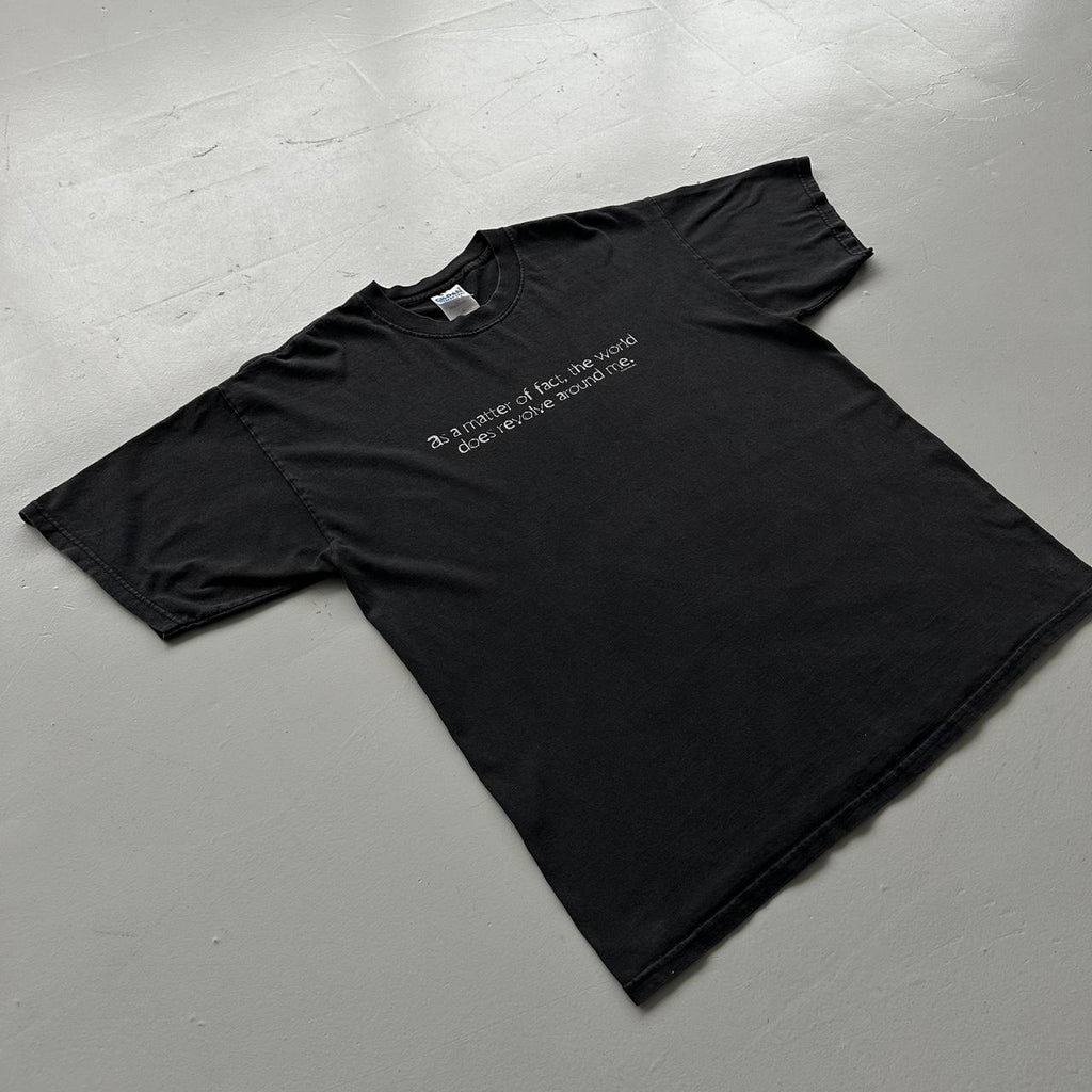 Black Slogan 00s Vintage Graphic T-Shirt - XL