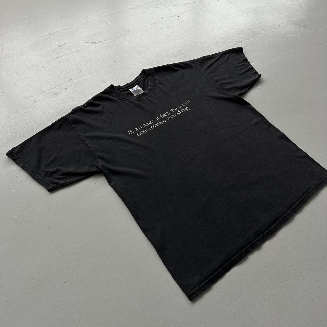 Black Slogan 00s Vintage Graphic T-Shirt - XL