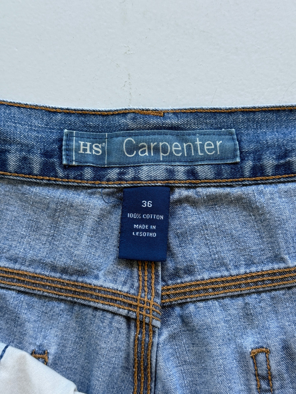 Blue HS 00's Vintage Y2K Baggy Carpenter Style Denim Shorts - W36 x L9
