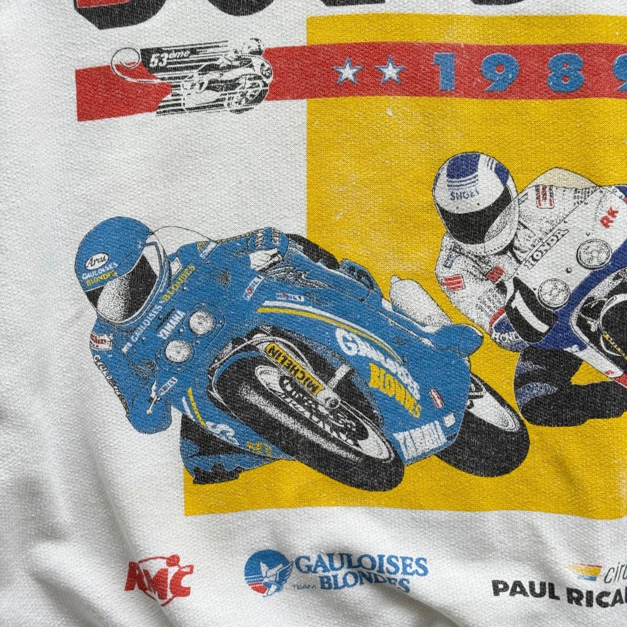 White Bol D'or Motorcycle 1989 Vintage Graphic Sweatshirt - Large