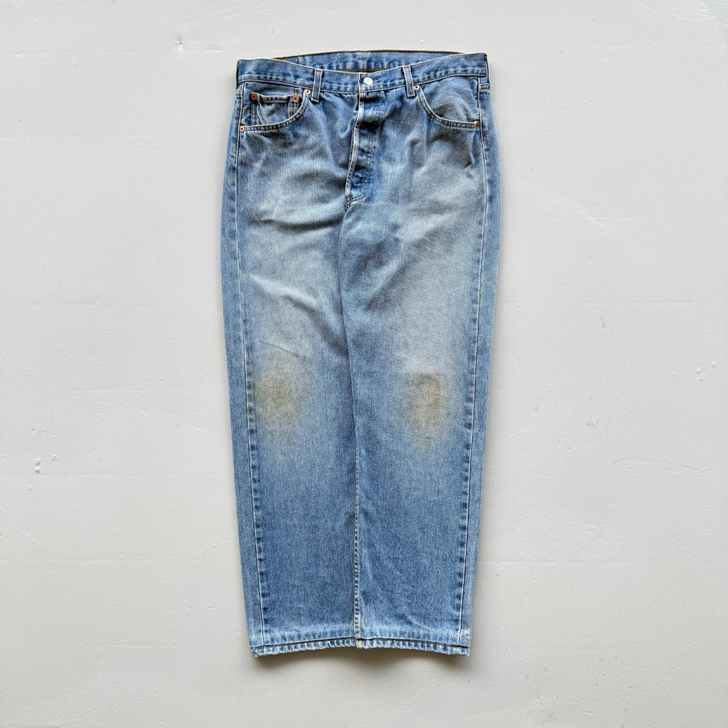 Blue Levi's 501 Denim Straight Leg 90's Vintage Jeans - 34” x 30”