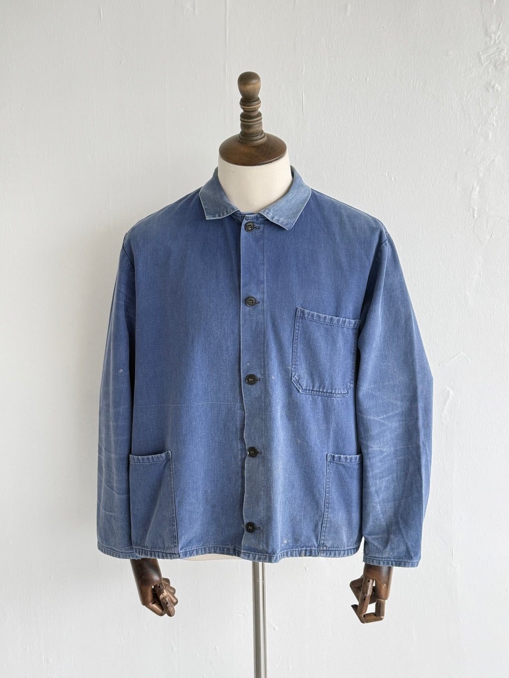 Faded Blue French 60s/70s Vintage Workwear Chore Jacket CH383 - Small