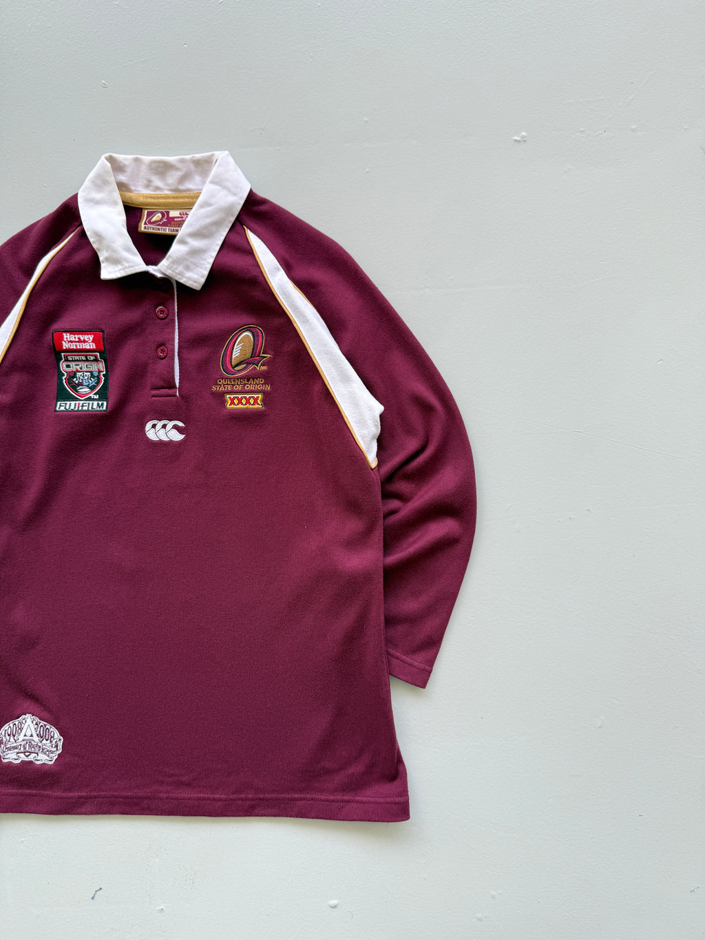 Maroon Queensland State of Origin 00's Vintage Canterbury Rugby Jersey- Kids 10