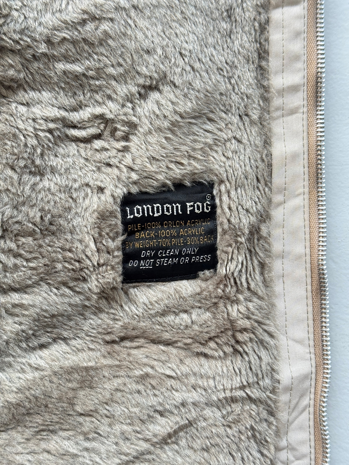 London Fog Faux Fur Collar 70's Vintage Hooded Jacket - Medium