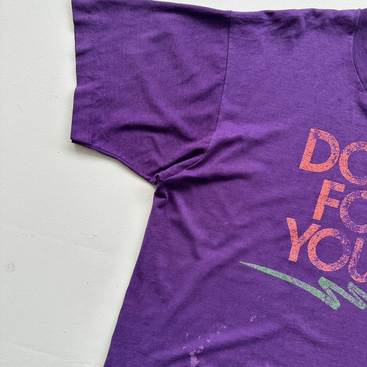 Purple "DO IT FOR YOURSELF" Slogan 90s Vintage T-shirt - Large