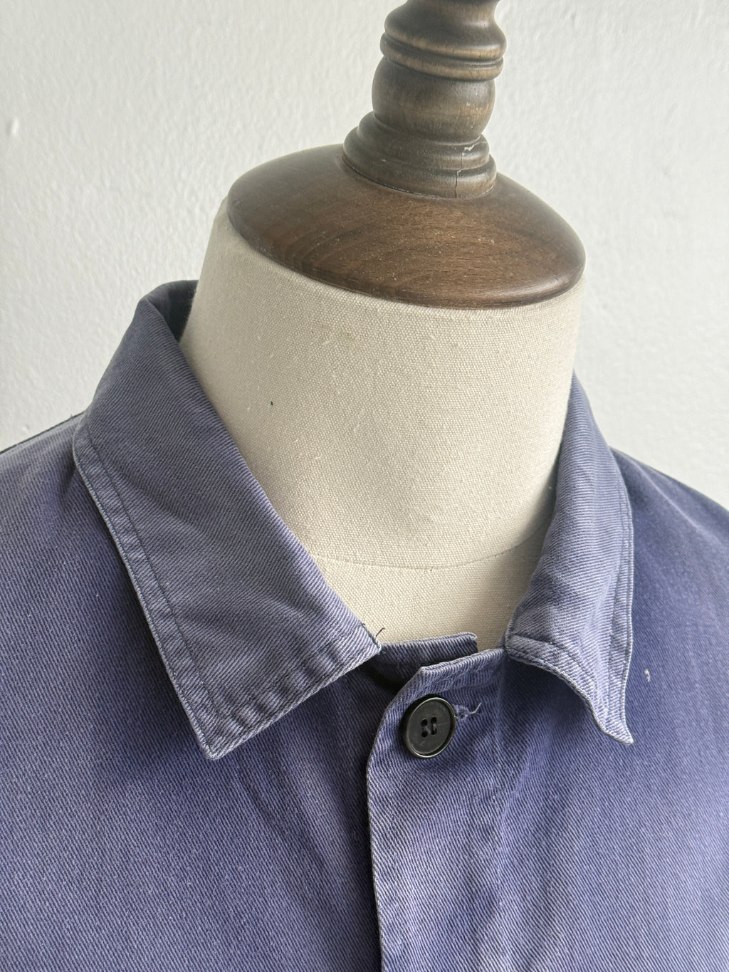 Faded Blue French 1970s Vintage Workwear Chore Jacket CH451 - Medium