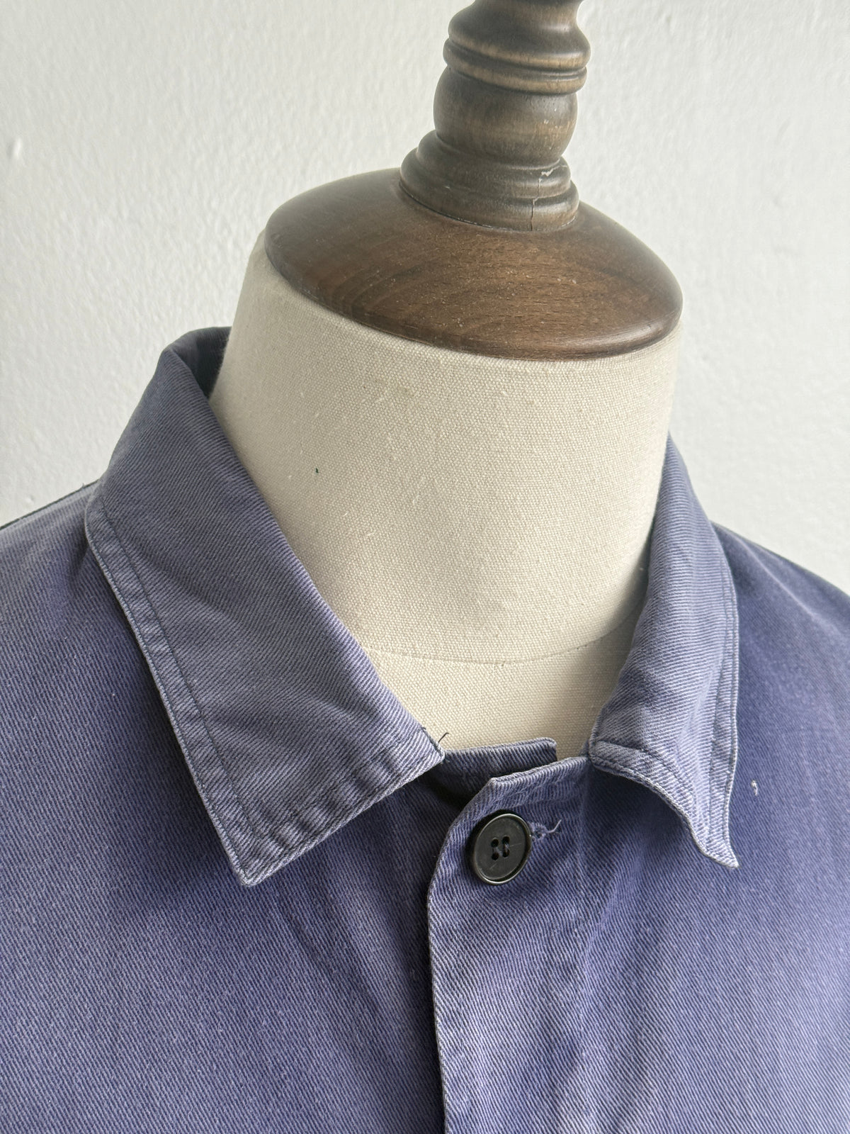 Faded Blue French 1970s Vintage Workwear Chore Jacket CH451 - Medium