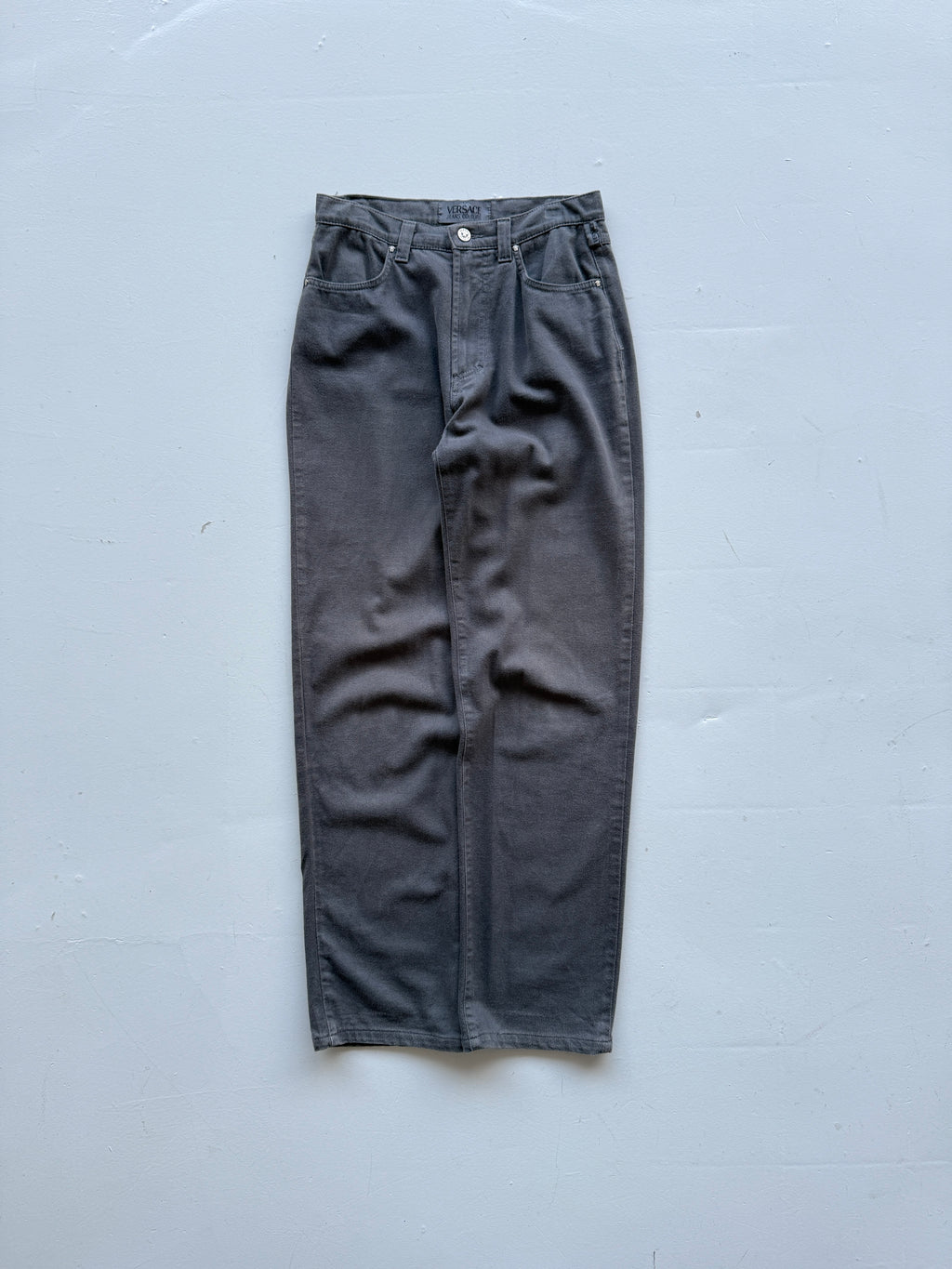 Grey Versace 90's Straight Leg Vintage Jeans - 28” x 32”