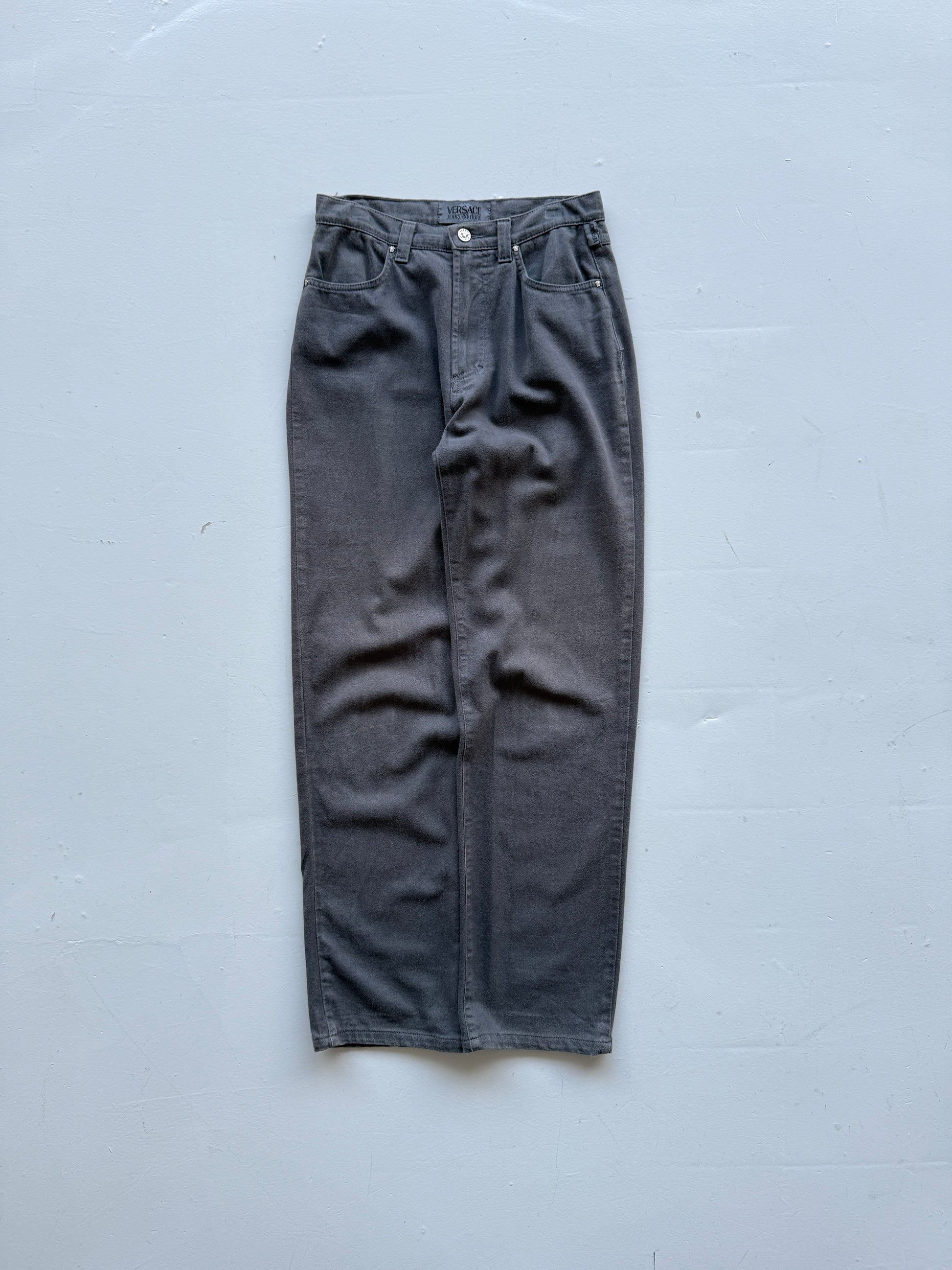 Grey Versace 90's Straight Leg Vintage Jeans - 28” x 32”